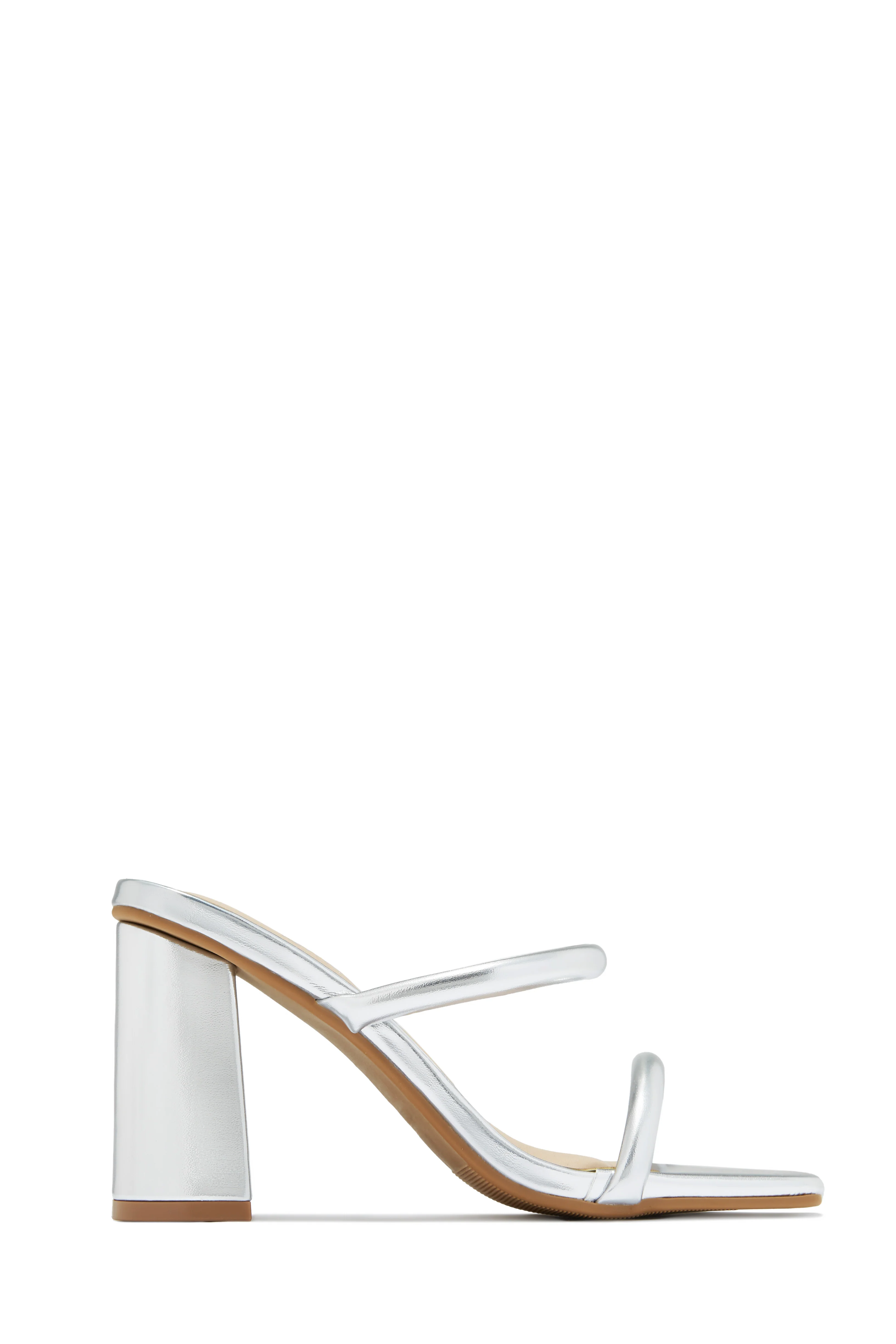 Jenna Block Heel Mules - Silver - Image 5
