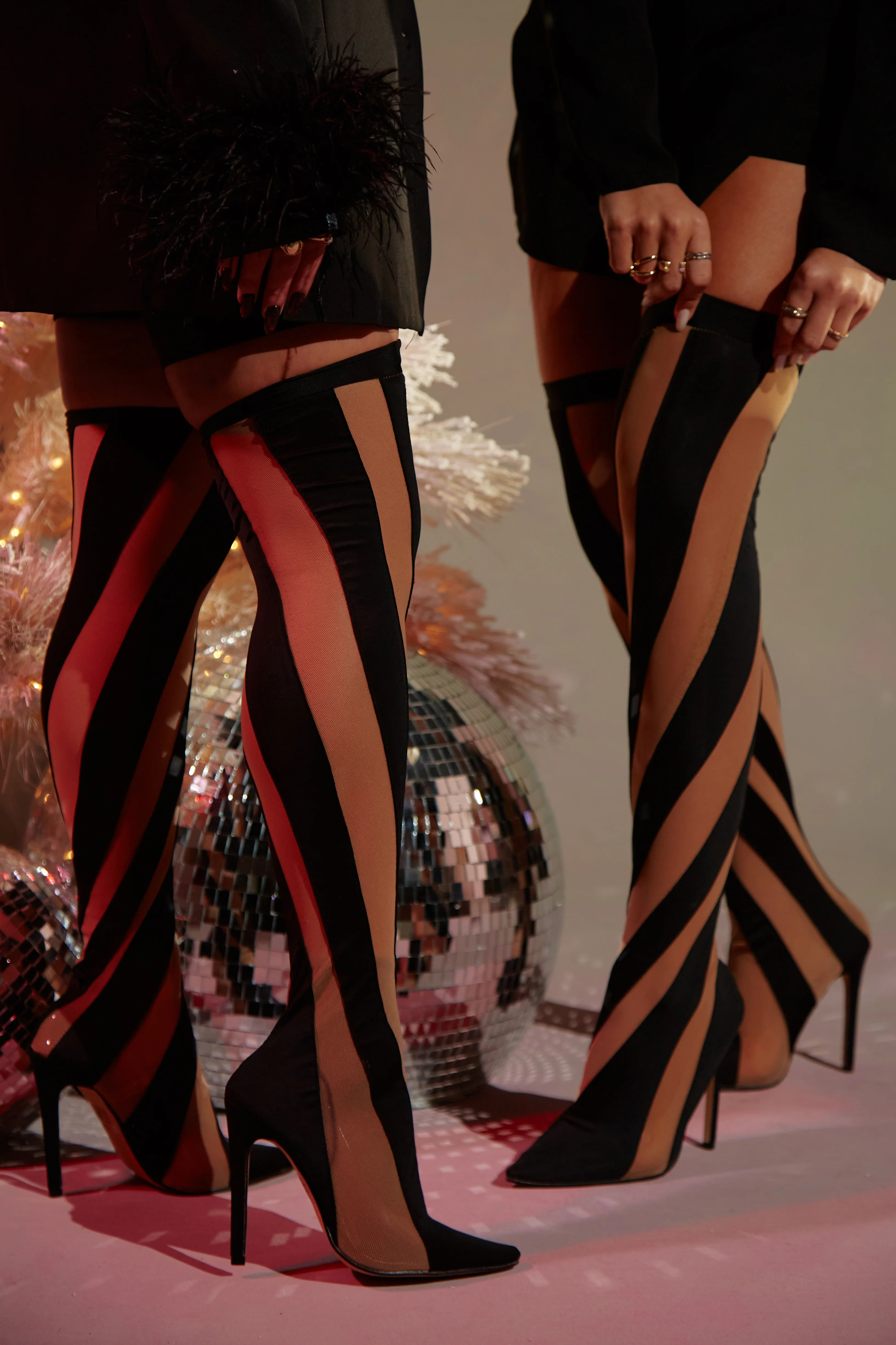 Jenner Over The Knee Heel Boots - Black - Image 5