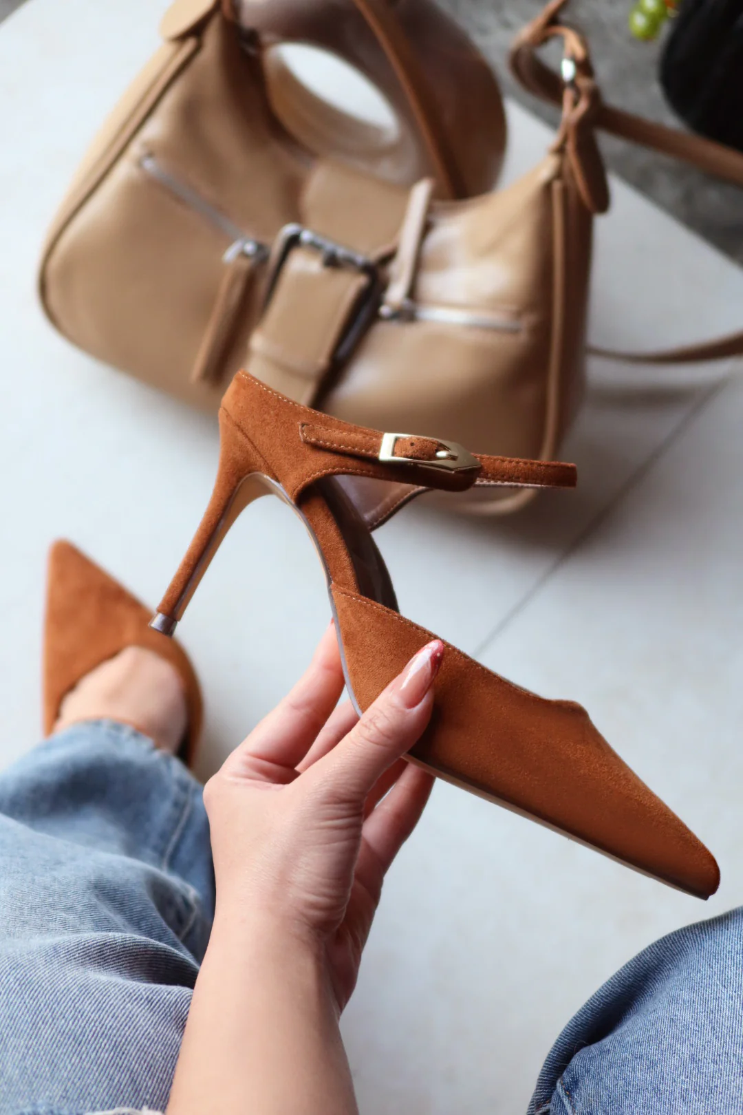 Kaley Mule Heel Pumps - Tan - Image 6