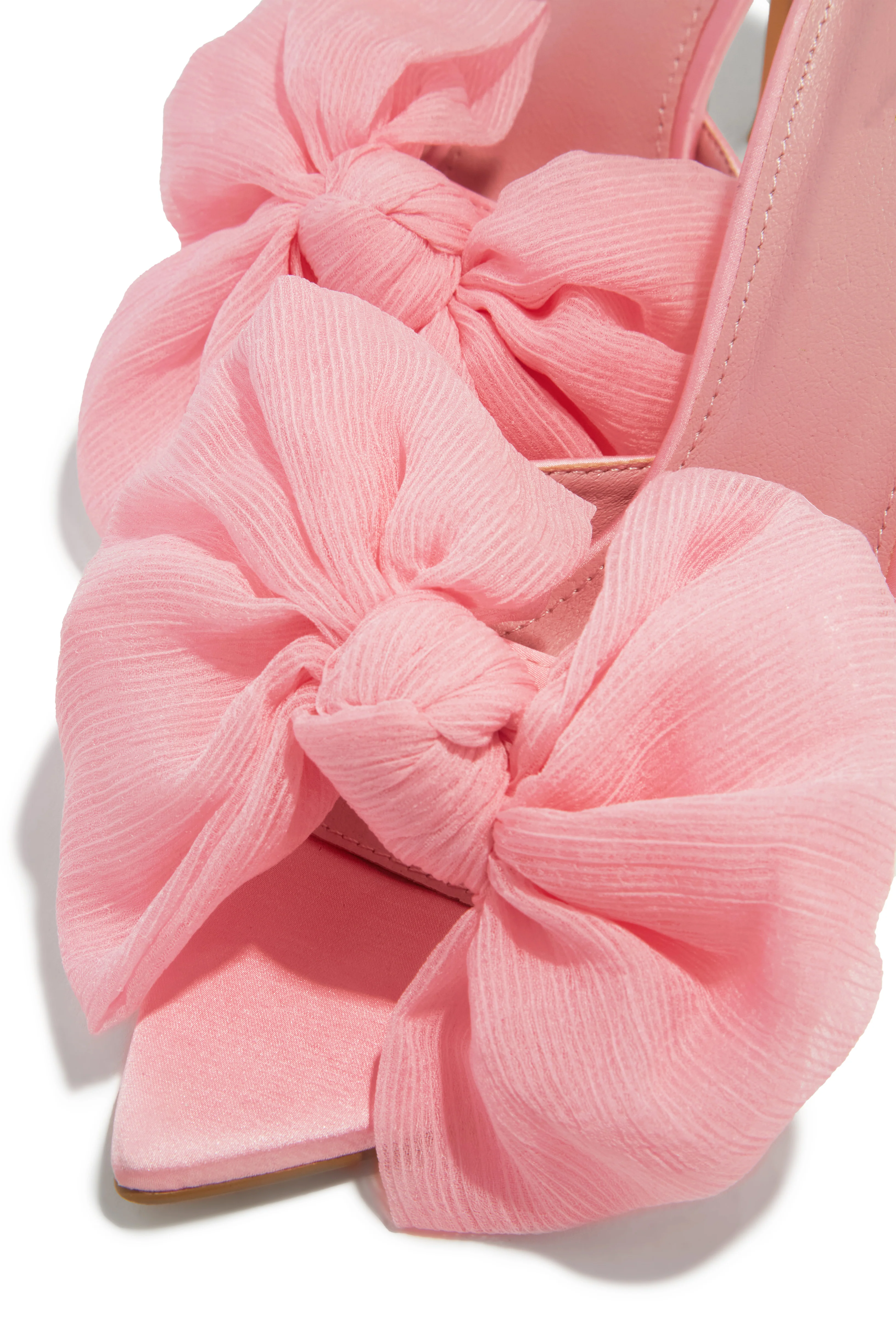 Karissa Bow Tie High Heel Mules - Pink - Image 2
