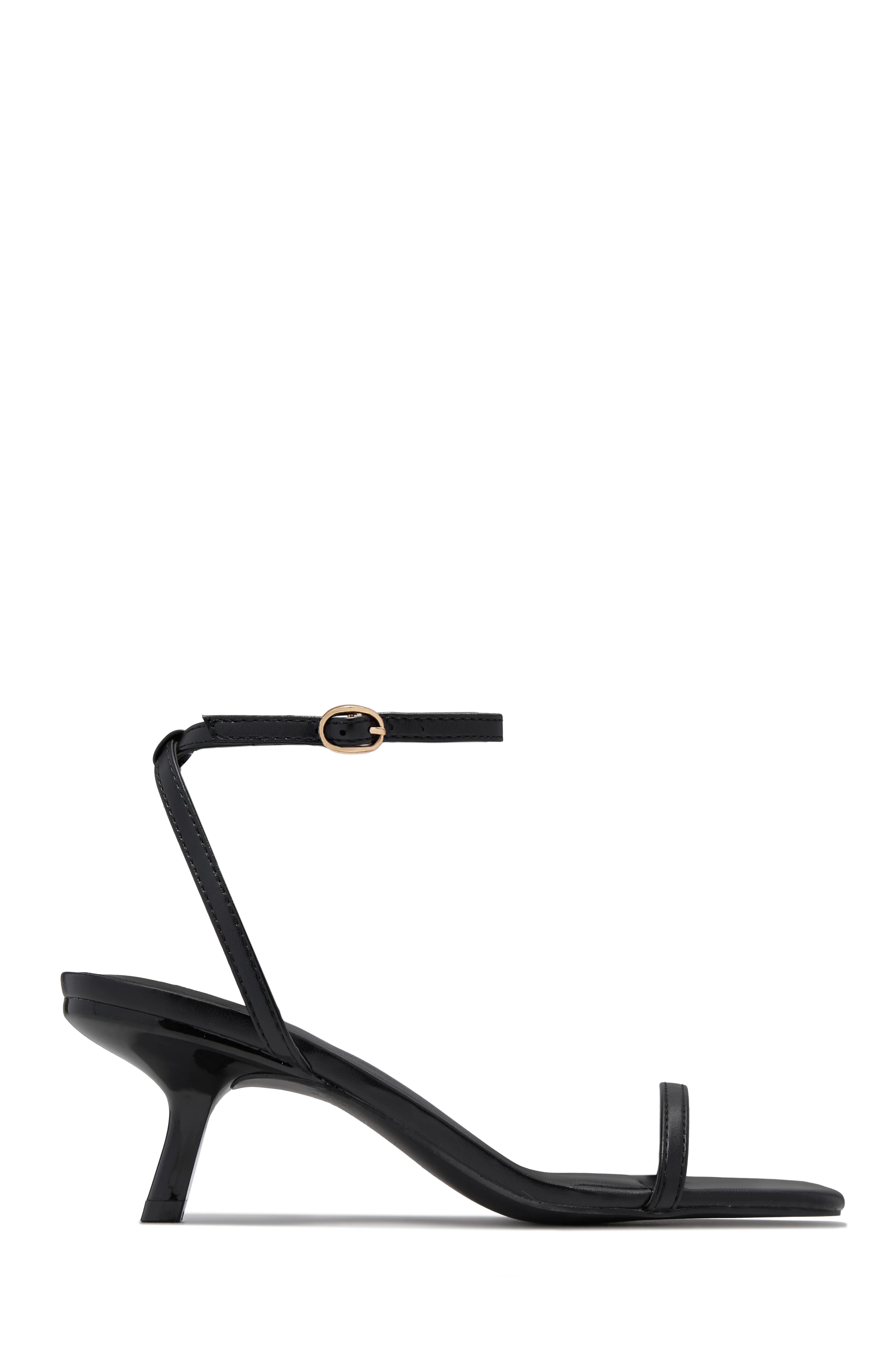 Karolay Ankle Strap Mid Heels - Black - Image 3