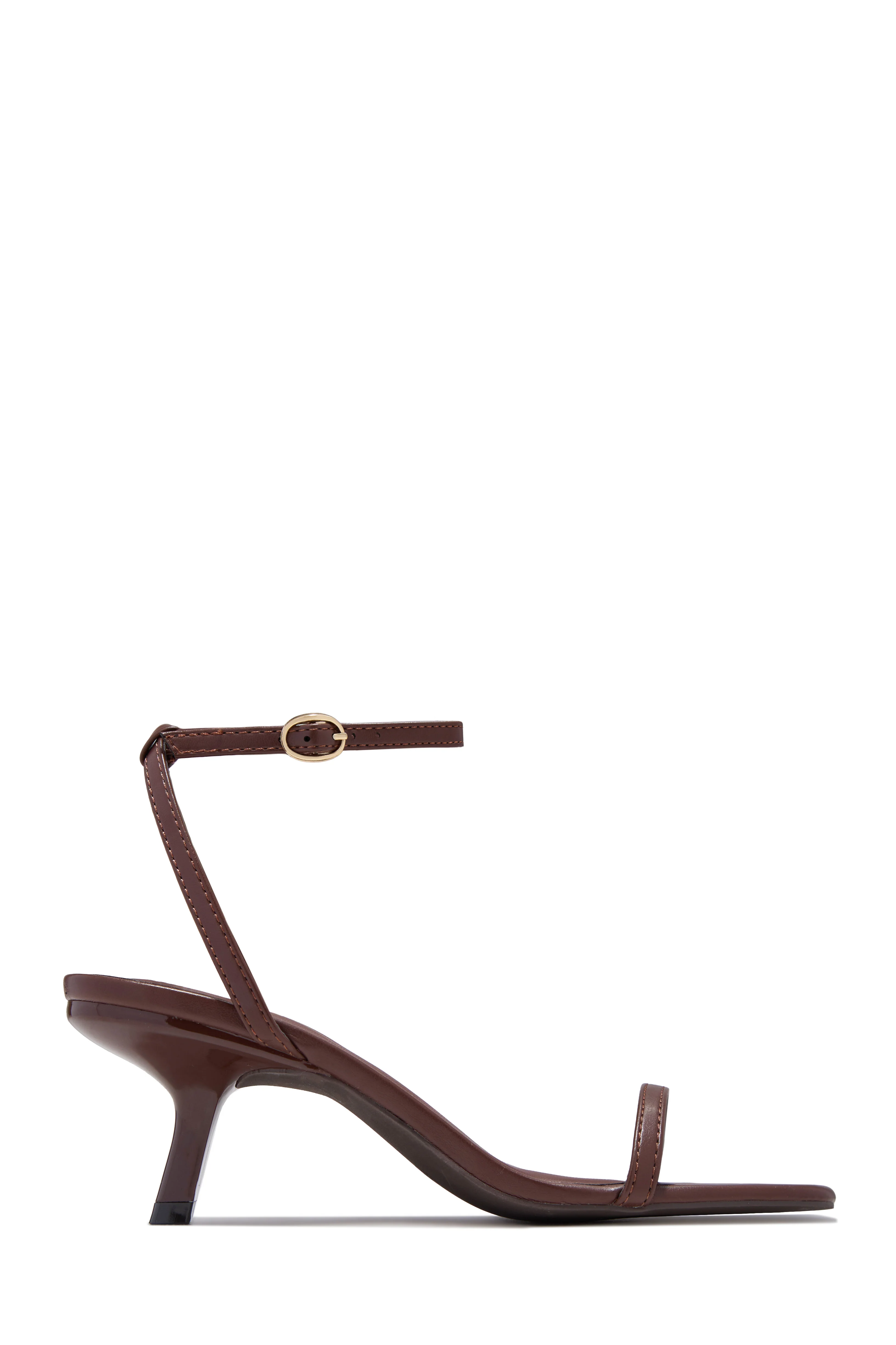 Karolay Ankle Strap Mid Heels - Brown - Image 4