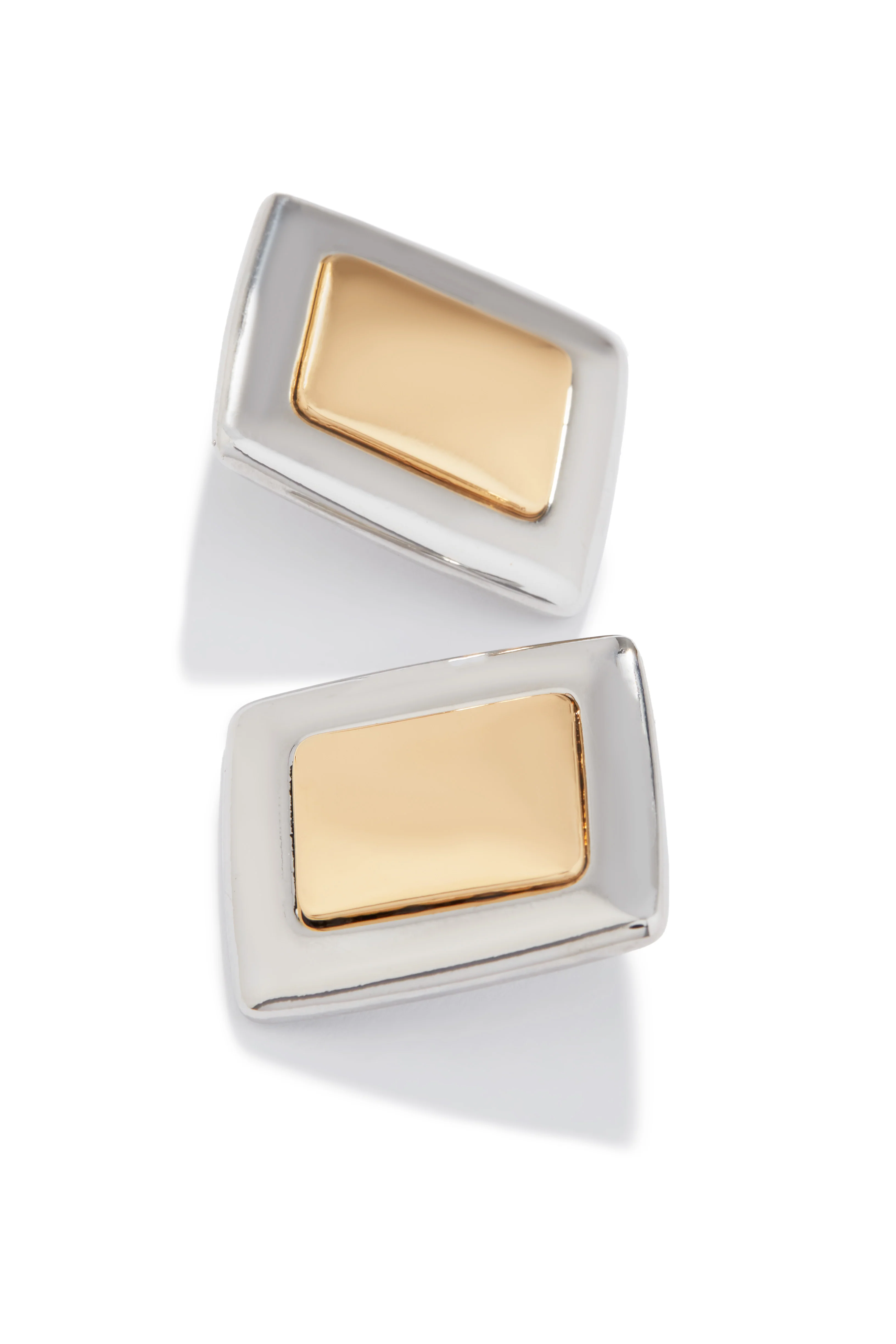Karoly Rectangle Earring - Gold Silver - Image 2