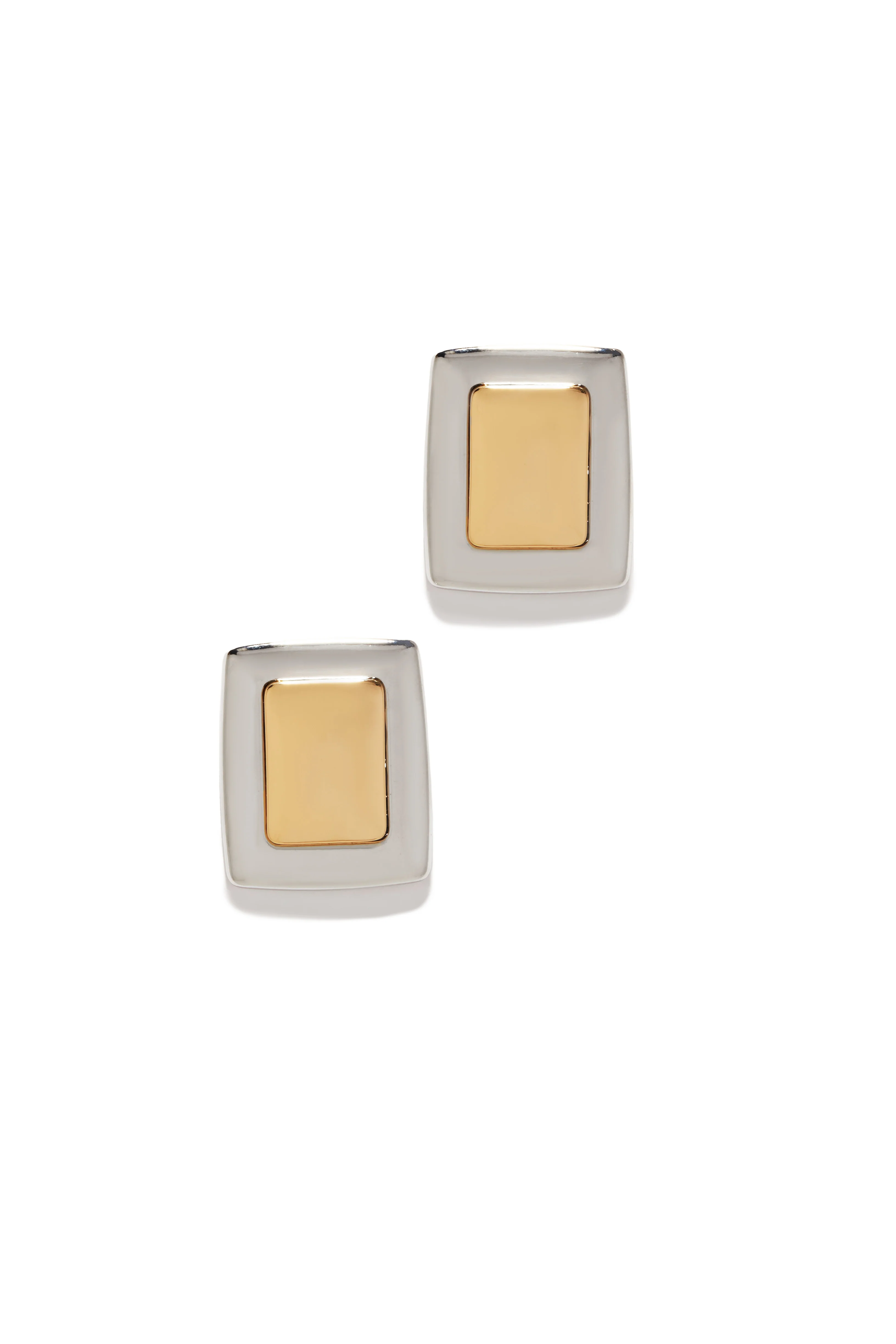 Karoly Rectangle Earring - Gold Silver - Image 4