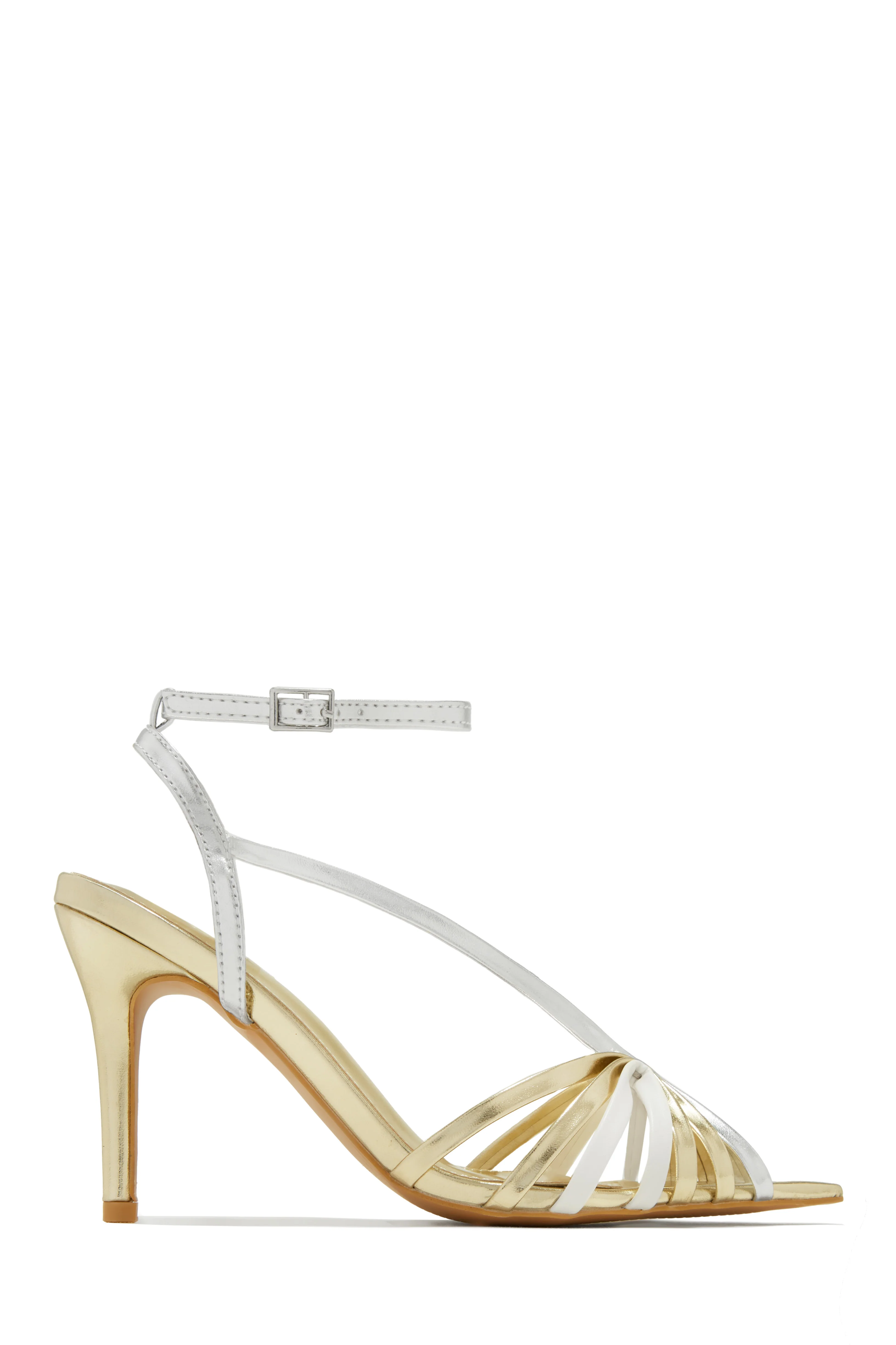 Kataya Ankle Strap Pointed Toe Heels - Blue - Image 7