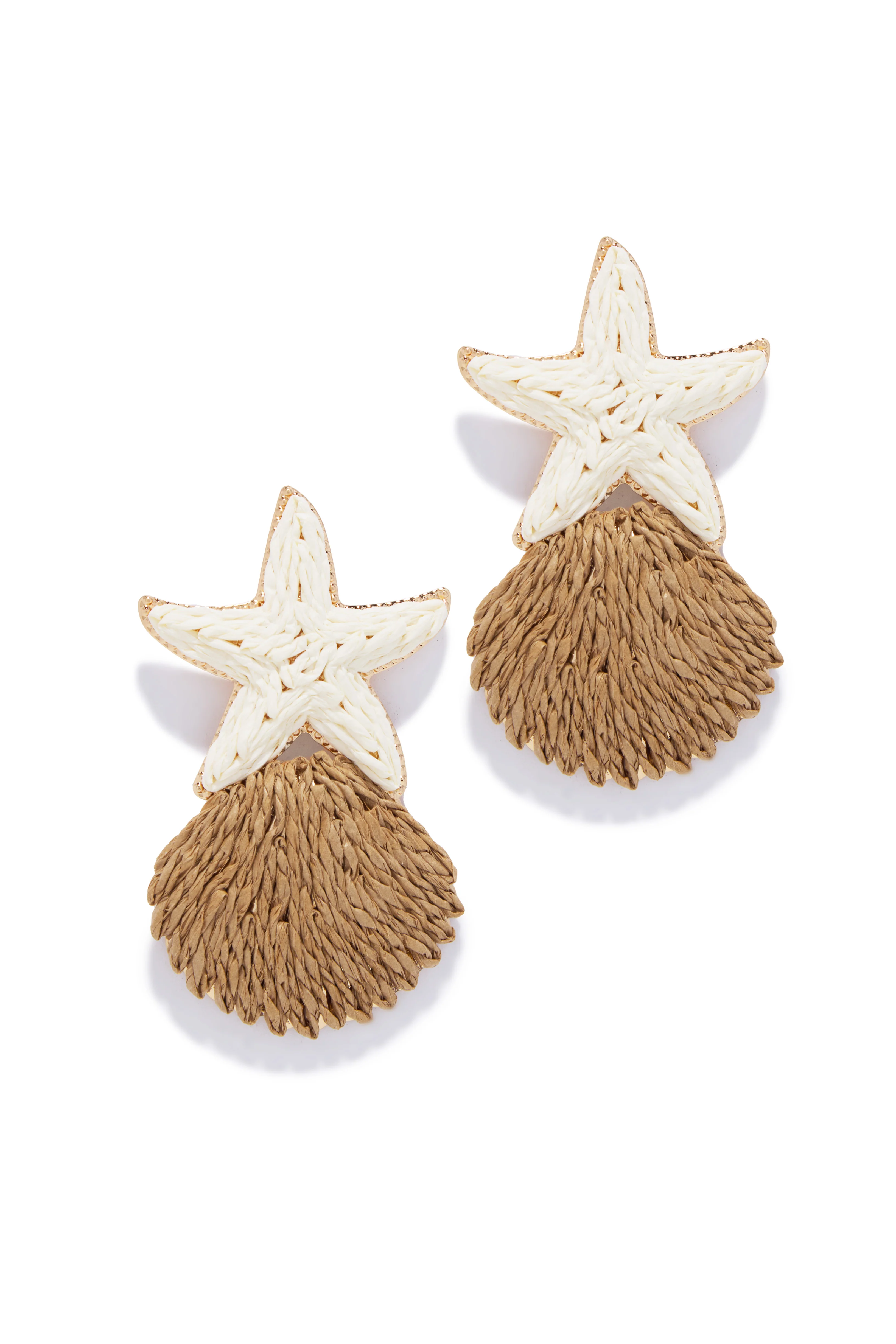Keira Seashell Statement Earring - Ivory Tan - Image 3