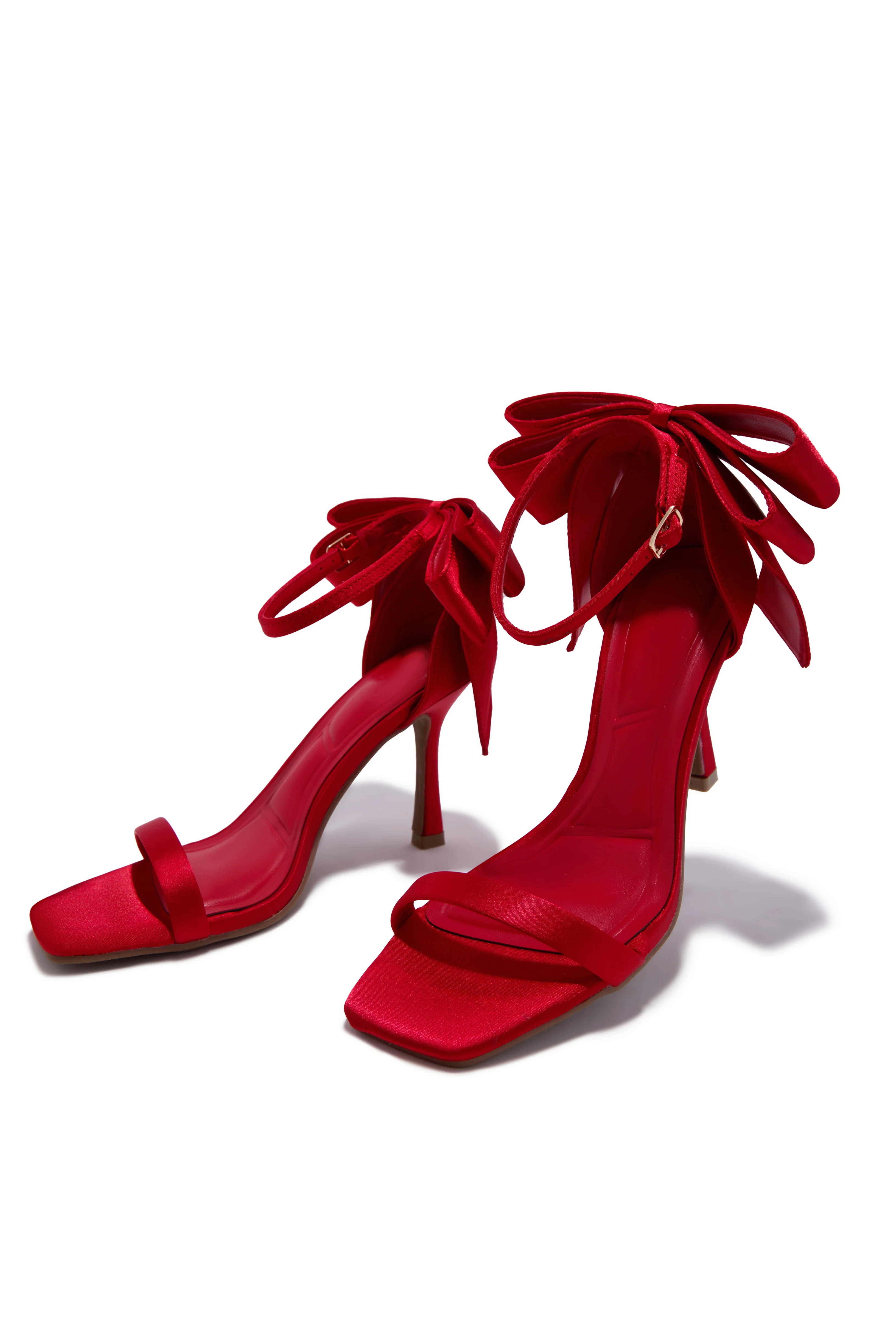 Kelli Single Sole Bow Heels - Red - Image 4