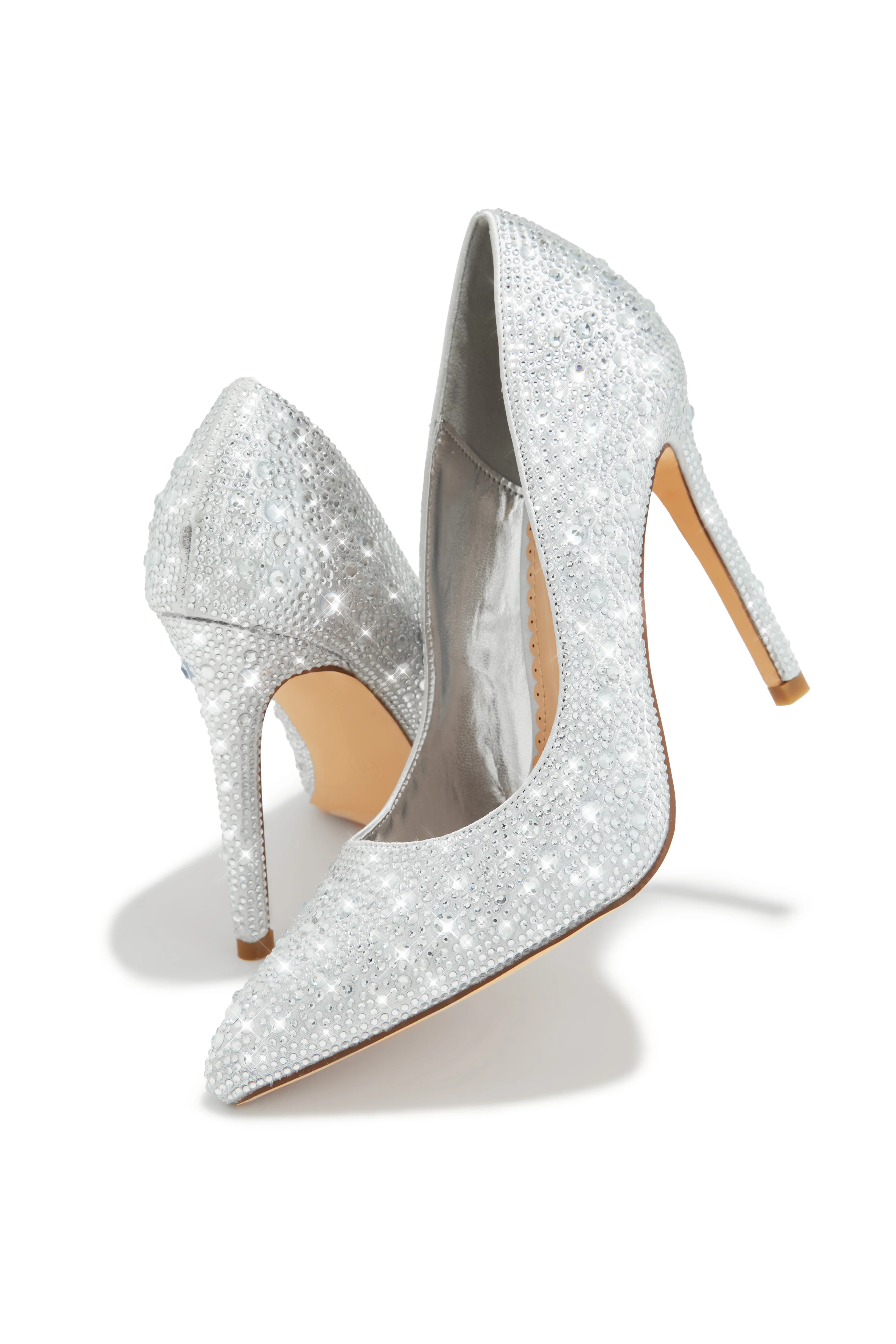 Kelly Embellished High Heel Pumps - Silver - Image 2