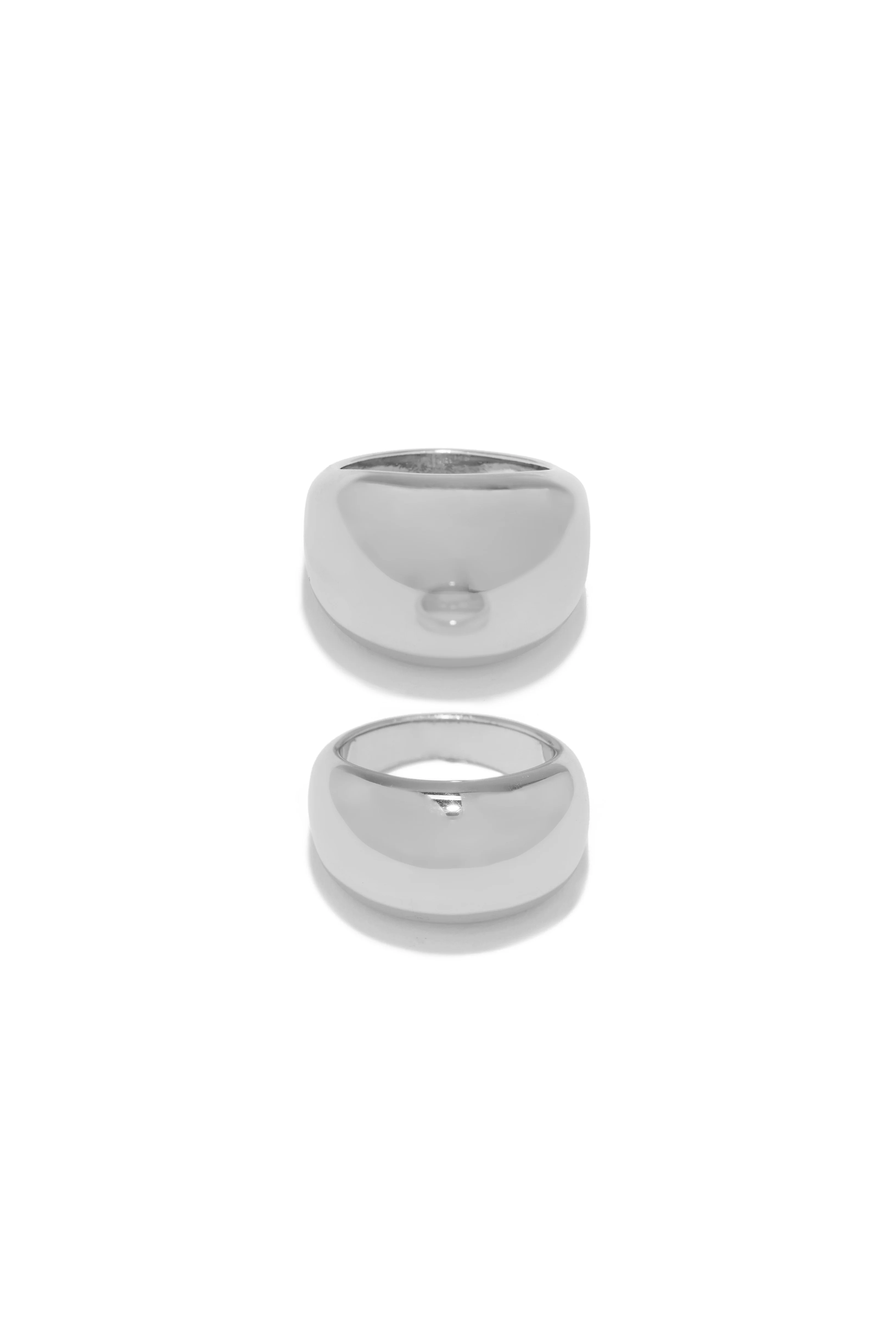 Kiany Statement Two Piece Ring Set - Silver - Image 4