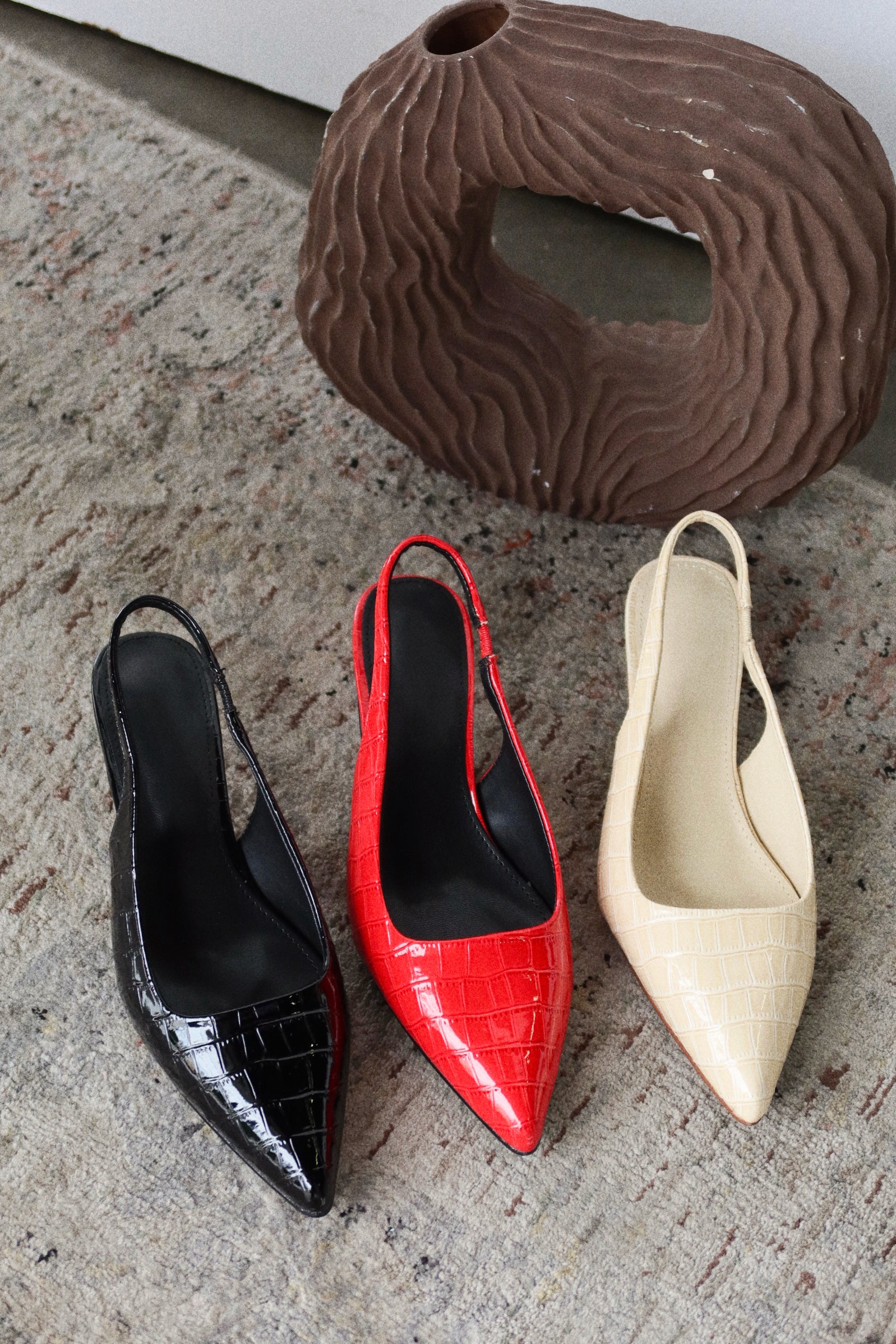 Kiley Mid Heel Slingback Pumps - Red - Image 5