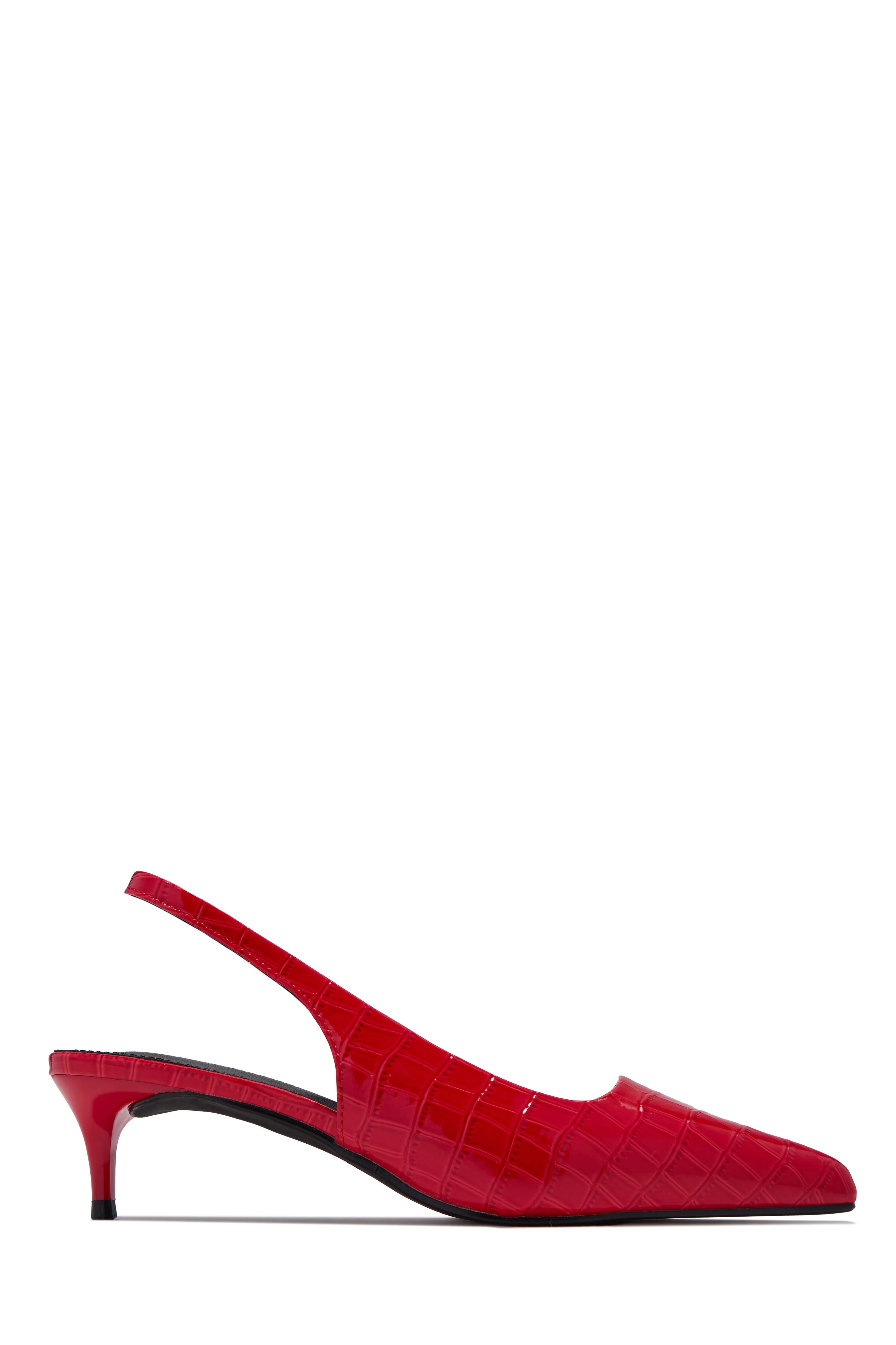 Kiley Mid Heel Slingback Pumps - Red - Image 7