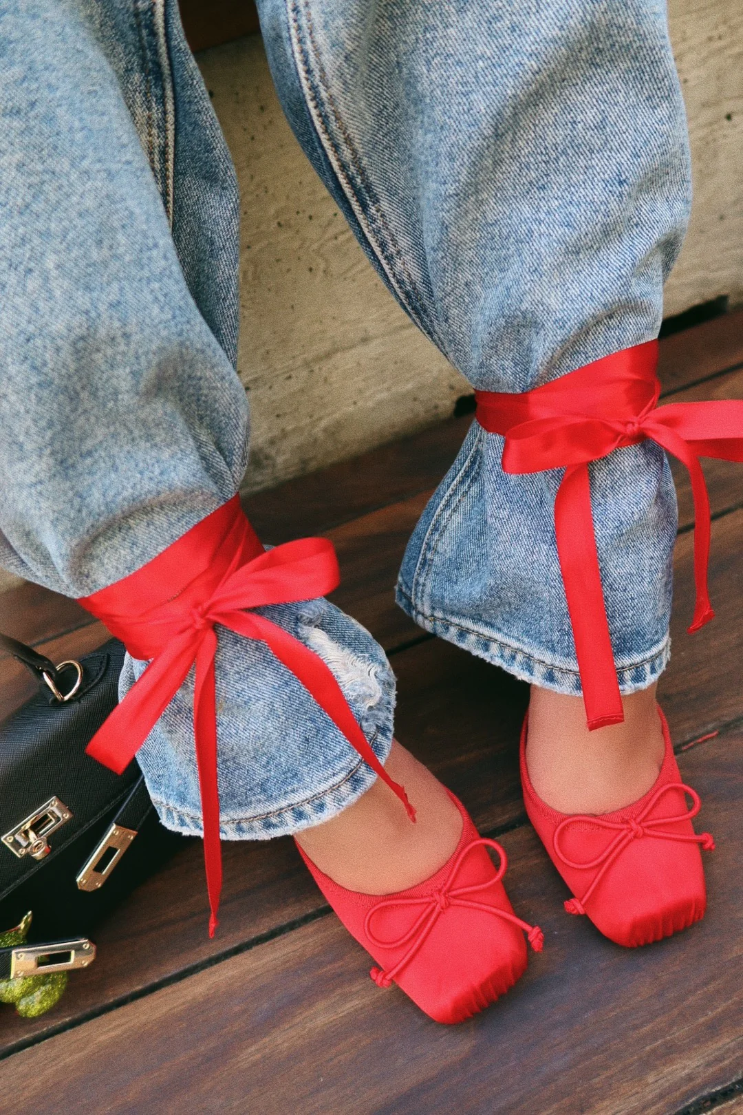 Klara Ballet Lace Up Heels - Red - Image 3