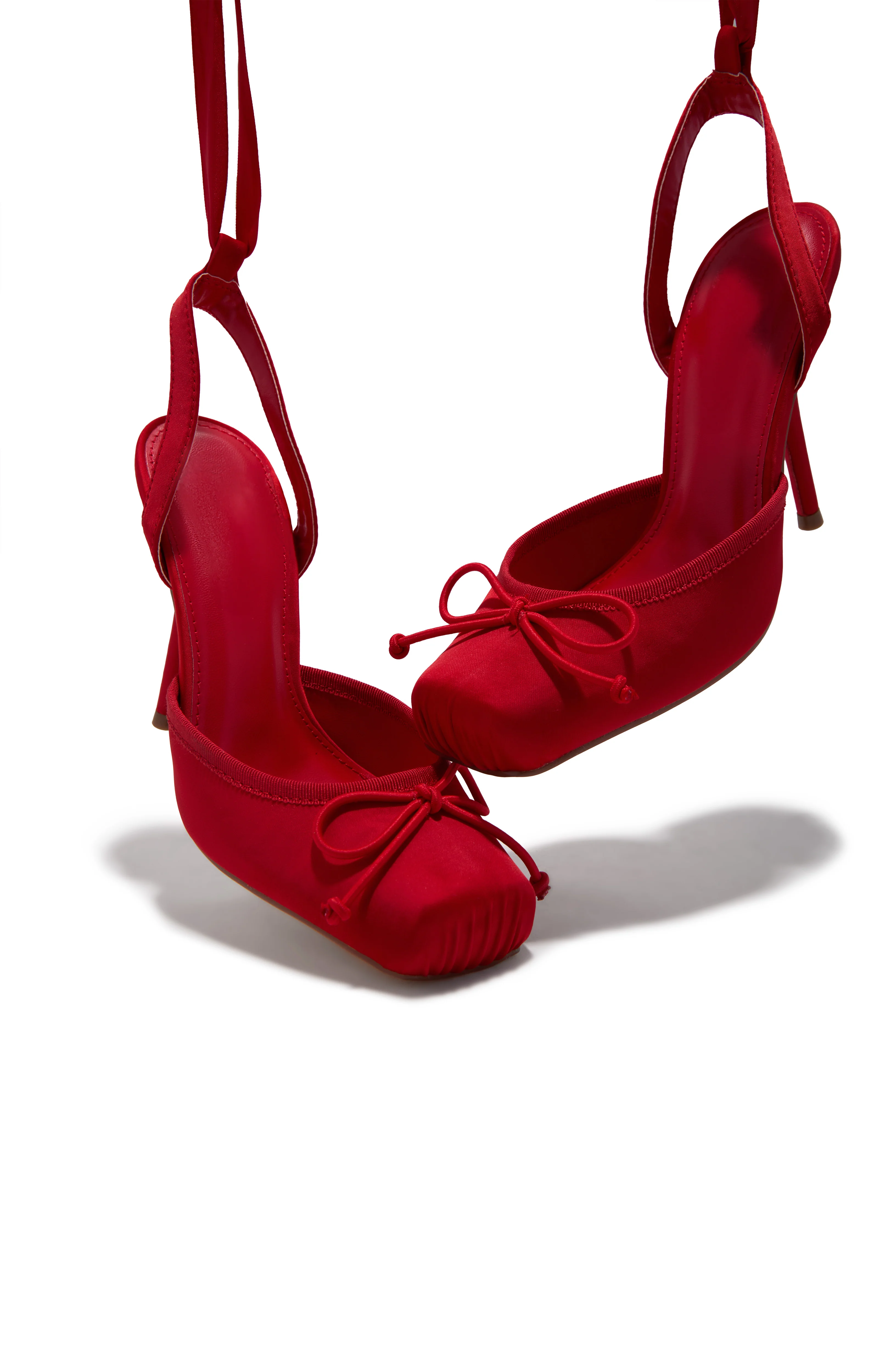 Klara Ballet Lace Up Heels - Red - Image 5