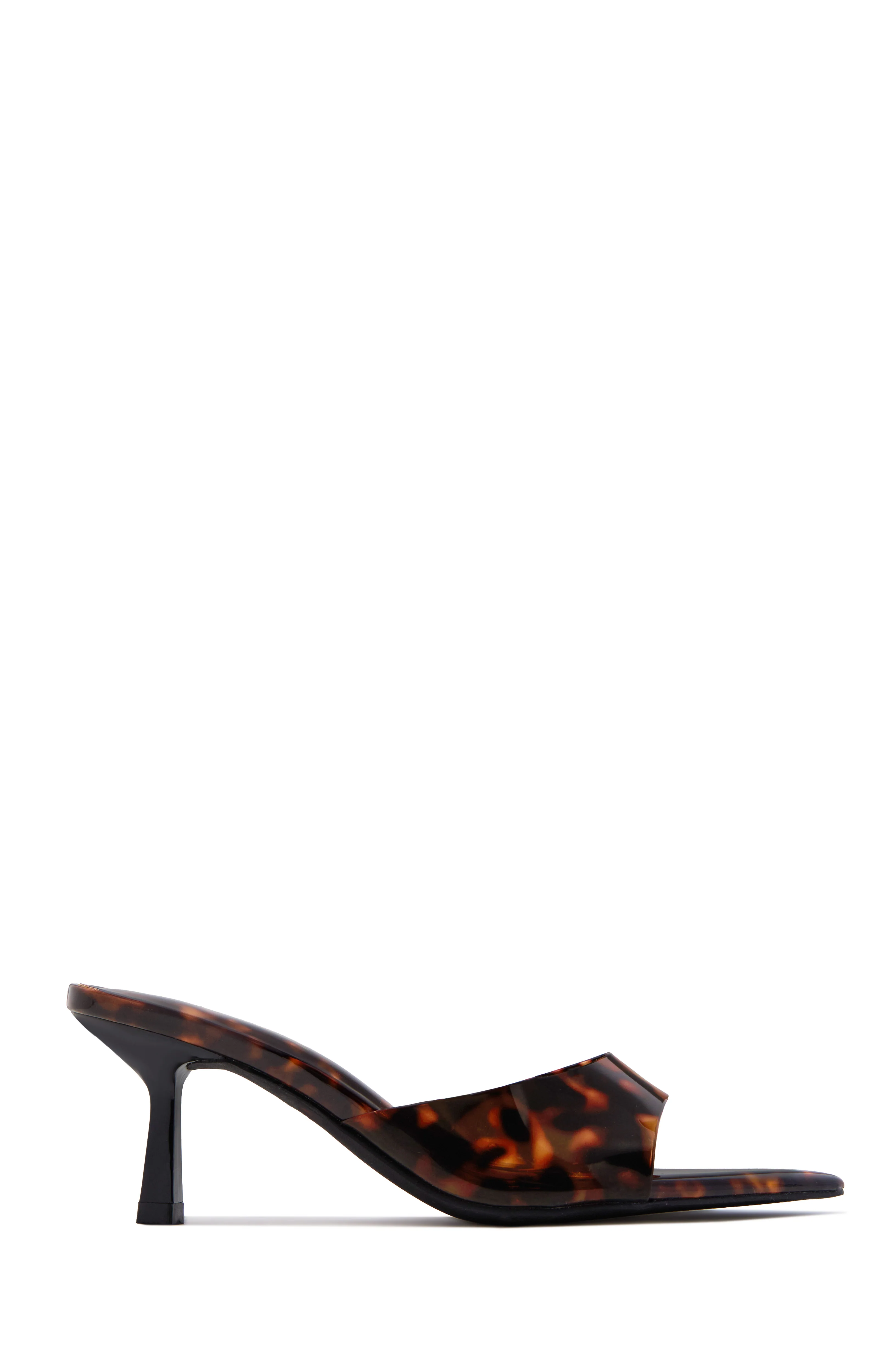 Kristie Mid Heel Mules - Tortoise - Image 5