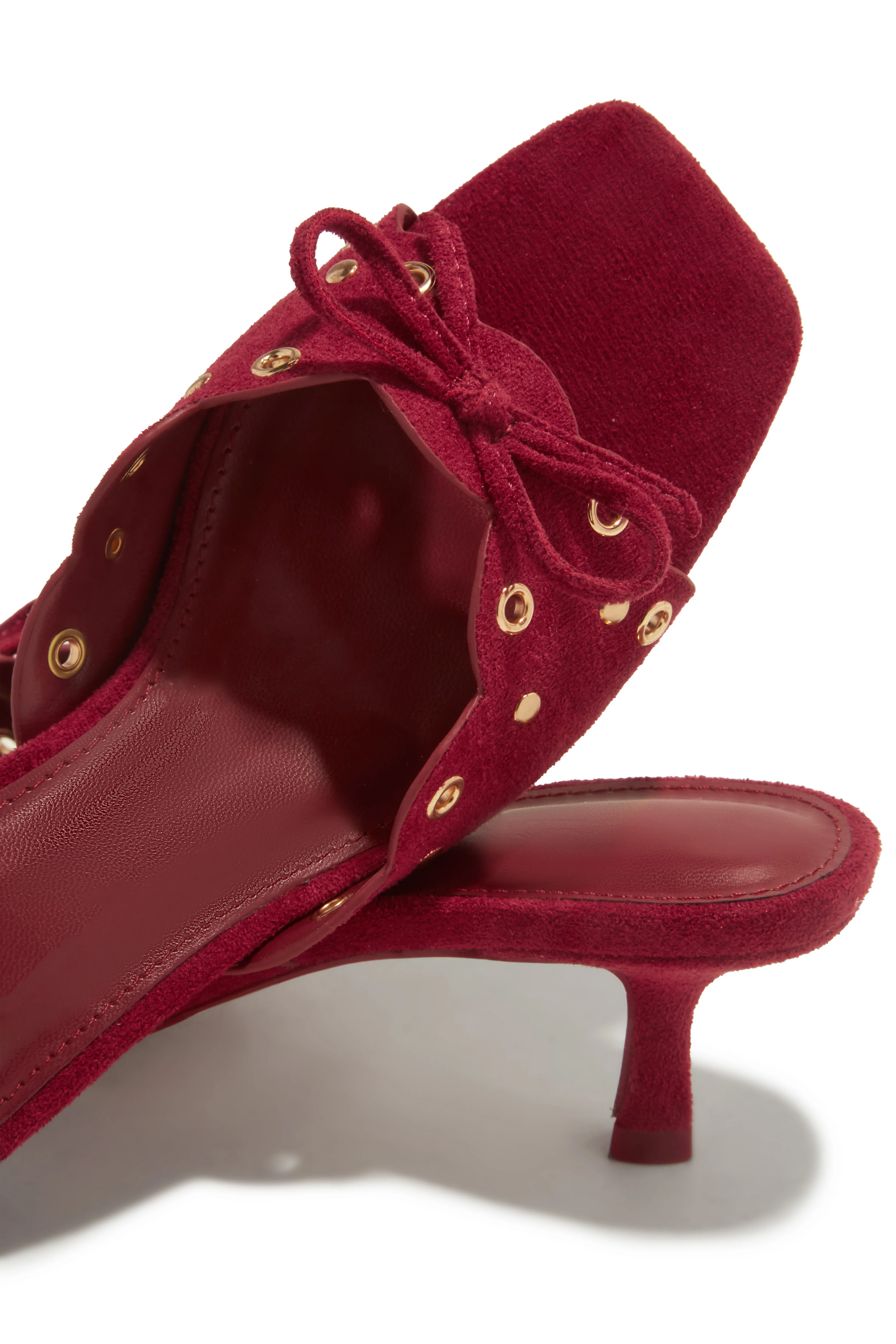 Lani Mid Heel Mules - Cherry - Image 4