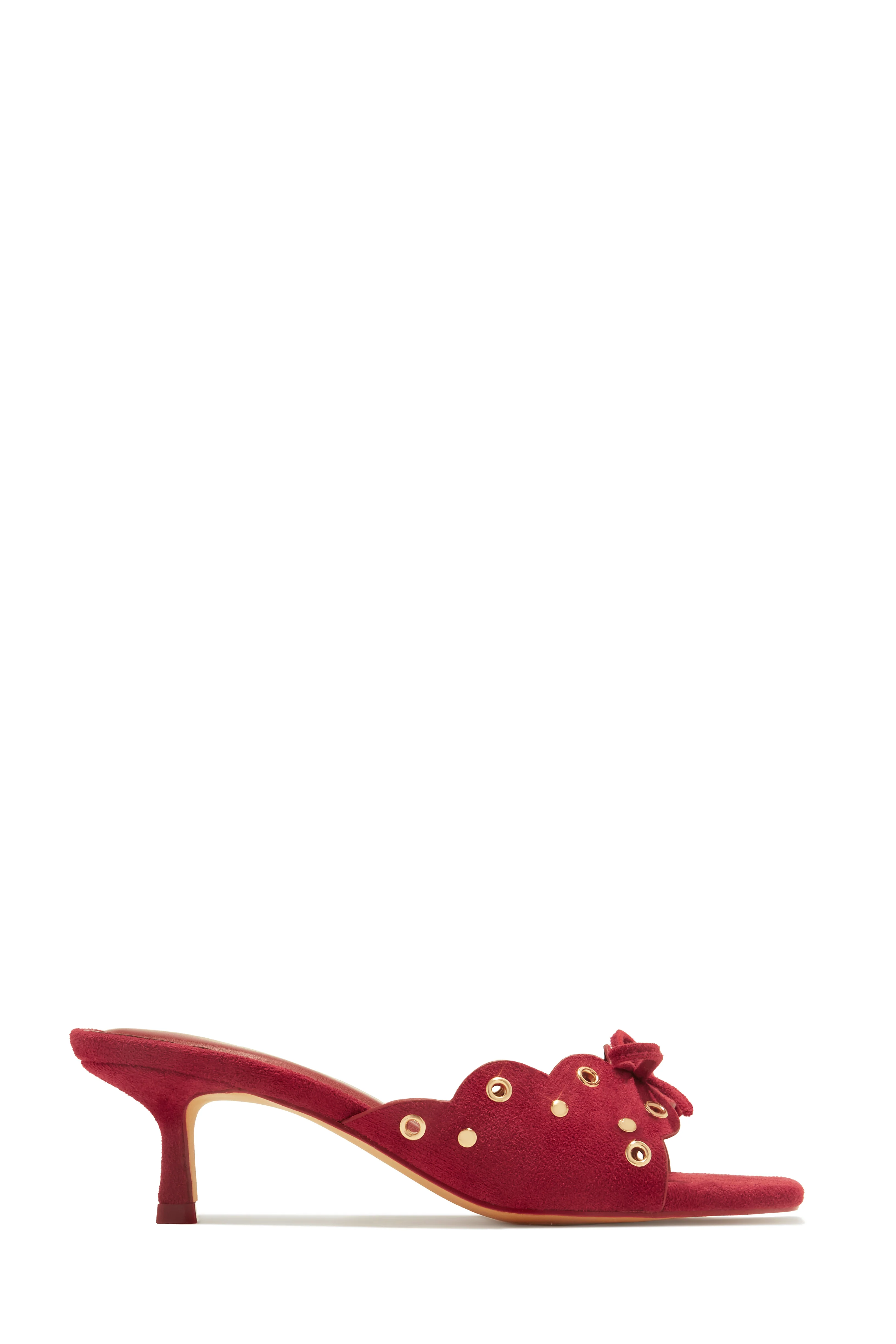 Lani Mid Heel Mules - Cherry - Image 5