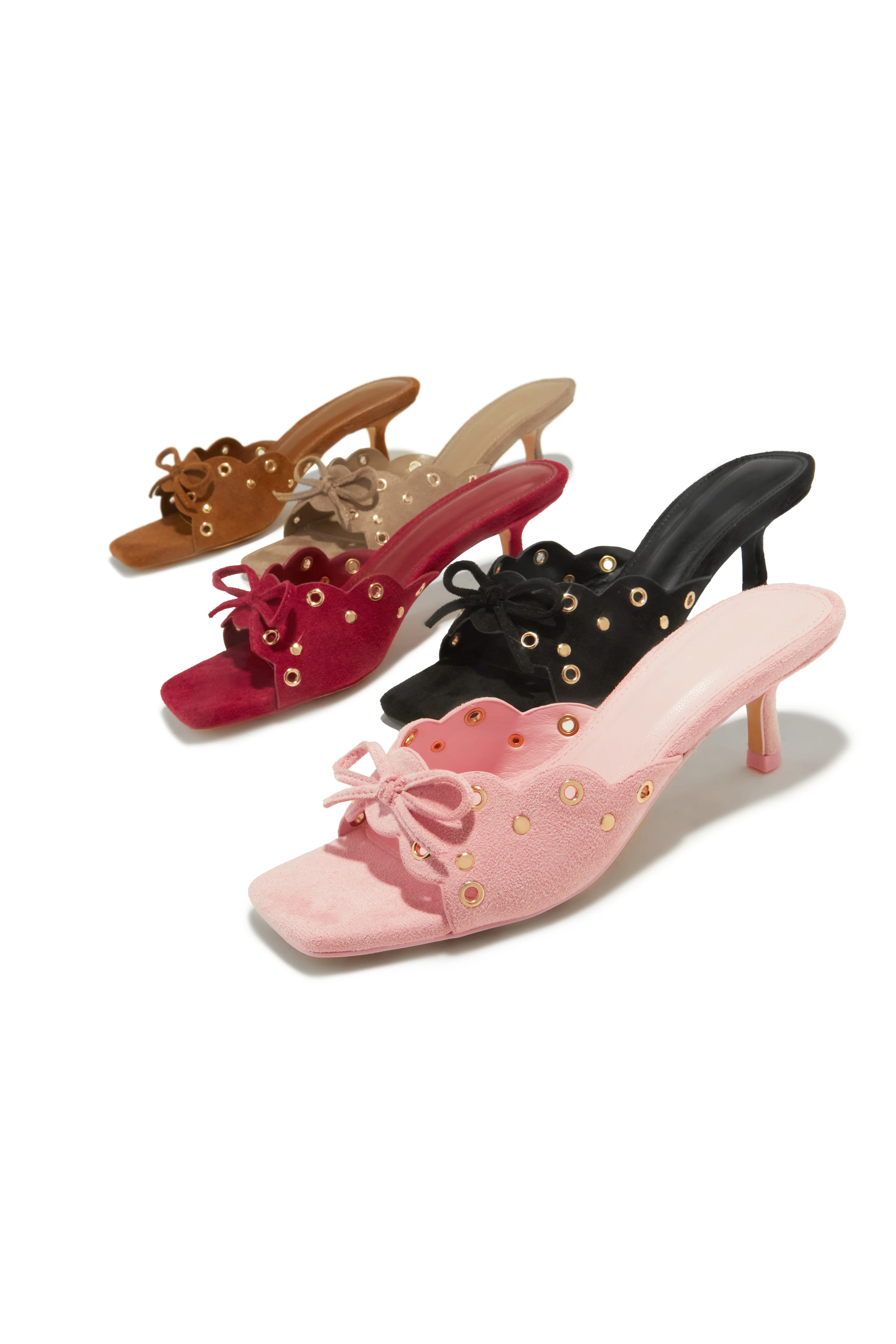 Lani Mid Heel Mules - Cherry - Image 7