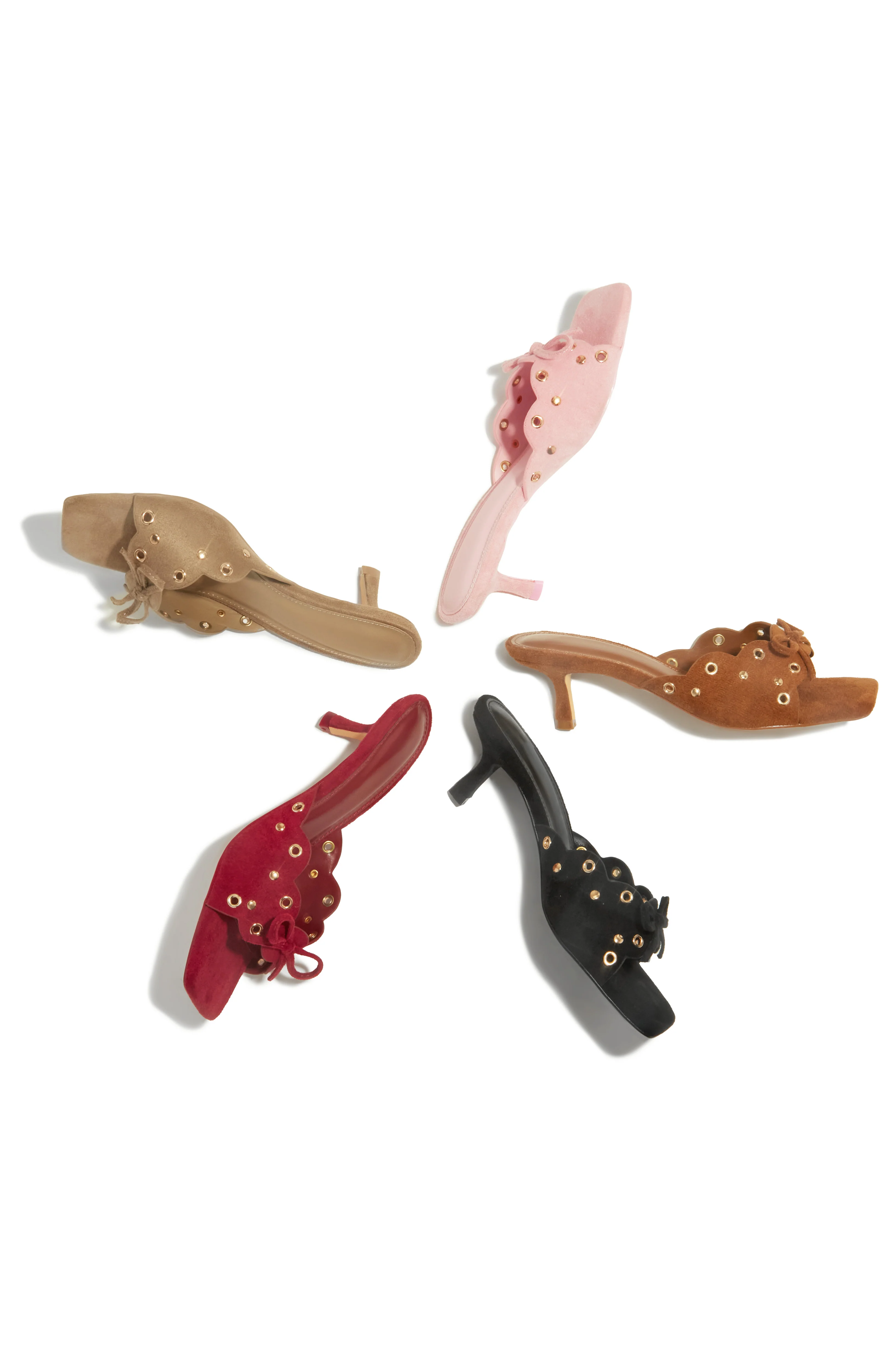 Lani Mid Heel Mules - Cherry - Image 8