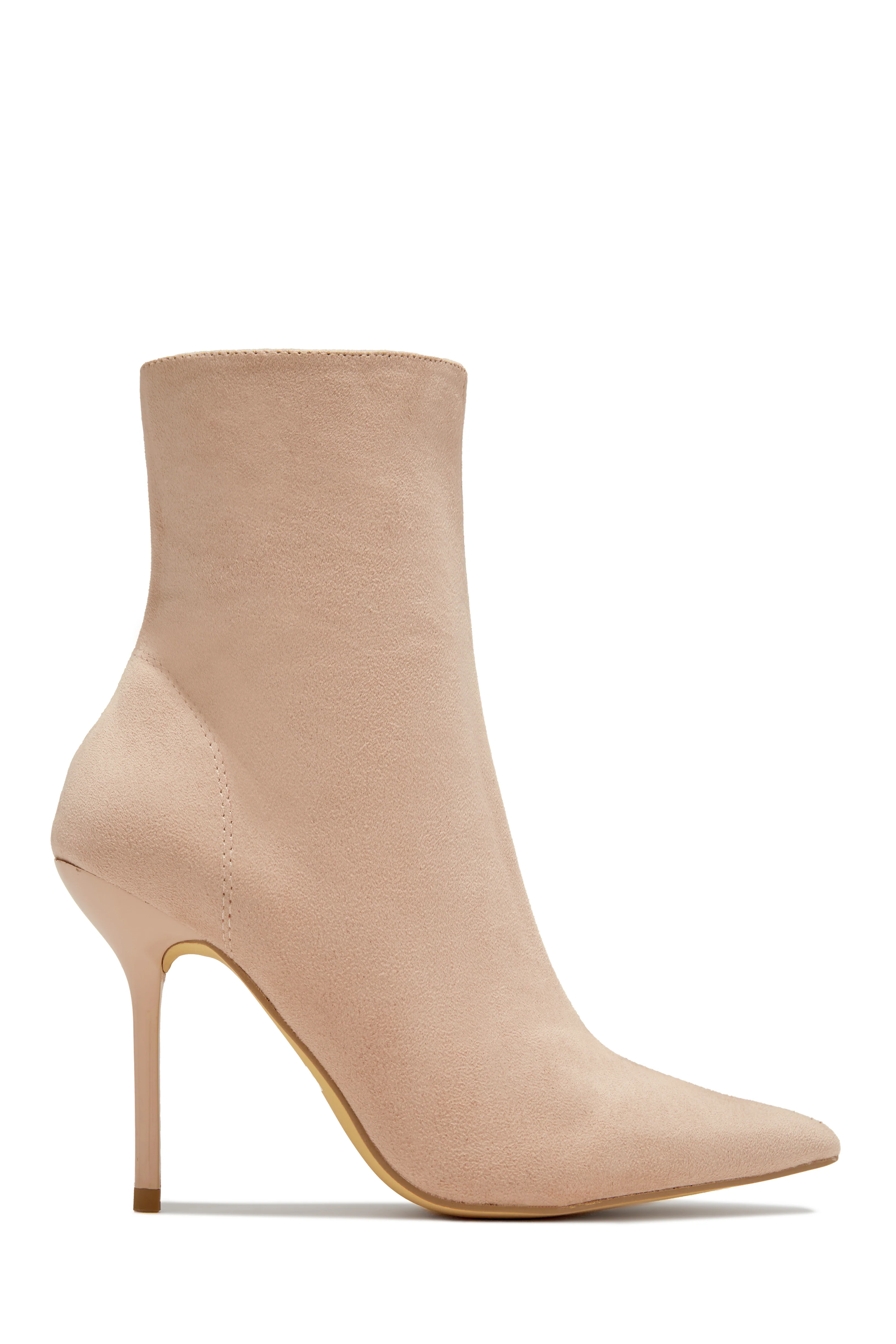 Last Night Pointed Toe High Heel Ankle Boots - Nude - Image 6