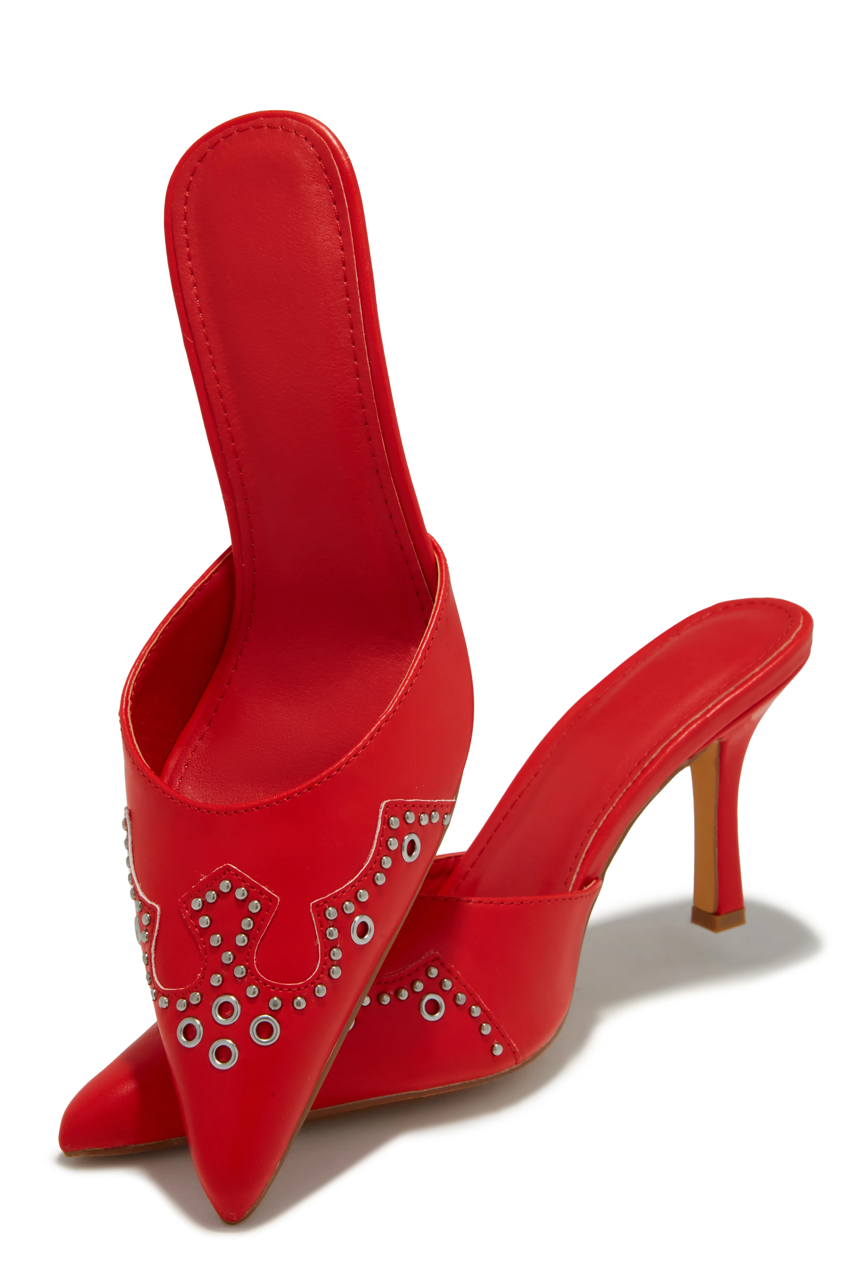 Lauryn Pump Heel Mules - Red - Image 3