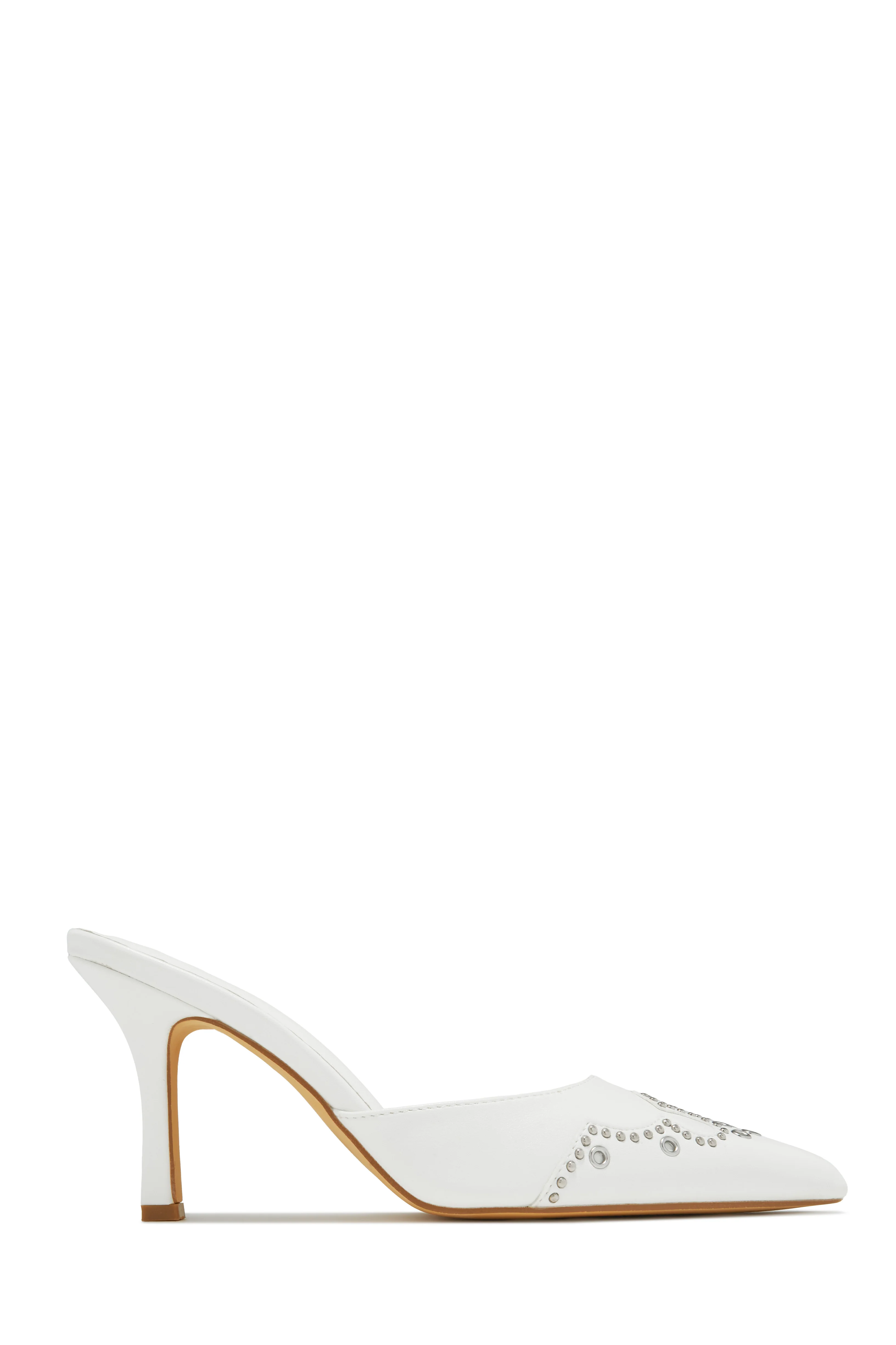 Lauryn Pump Heel Mules - White - Image 7