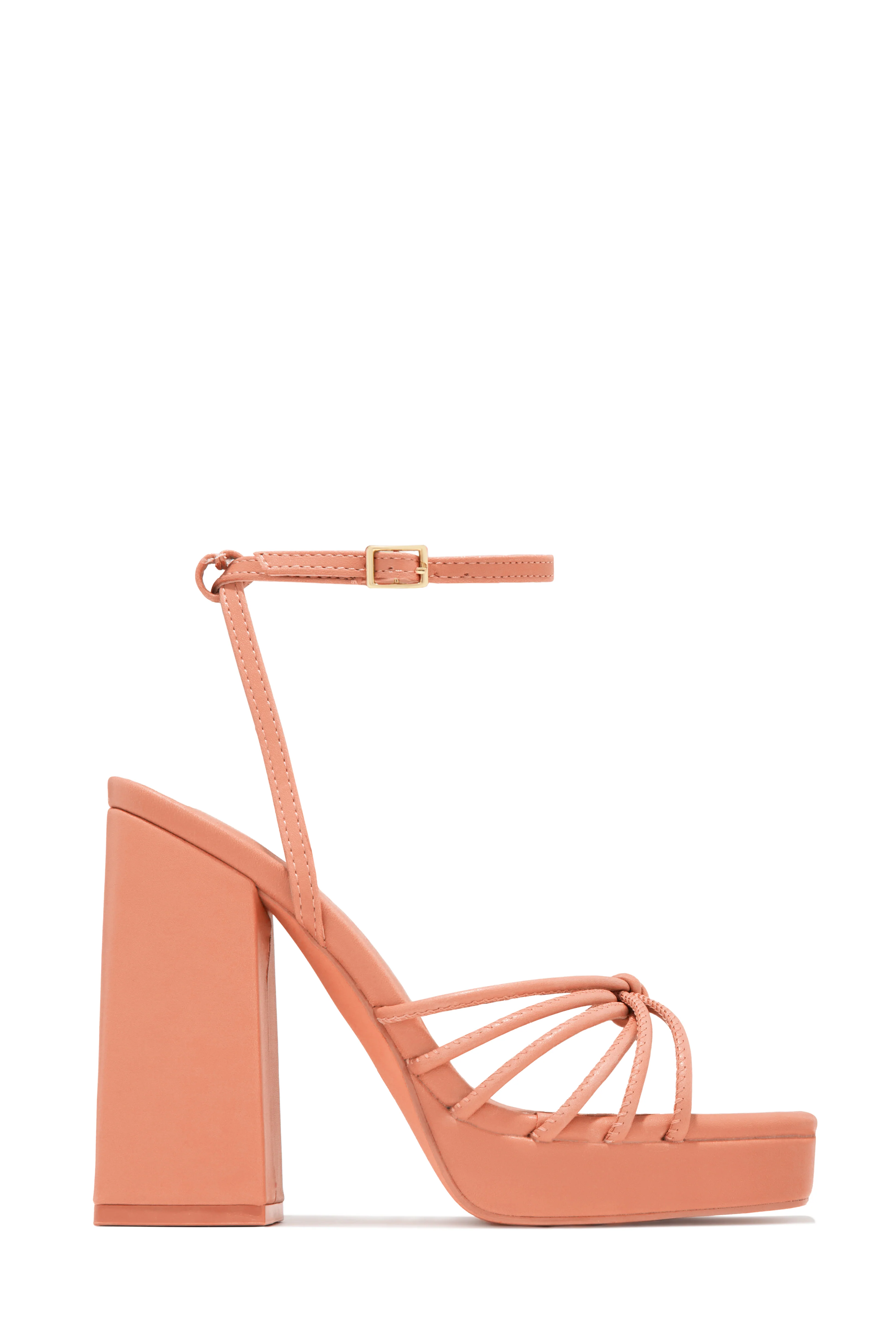 Lelia Platform Block Heels - Coral - Image 6