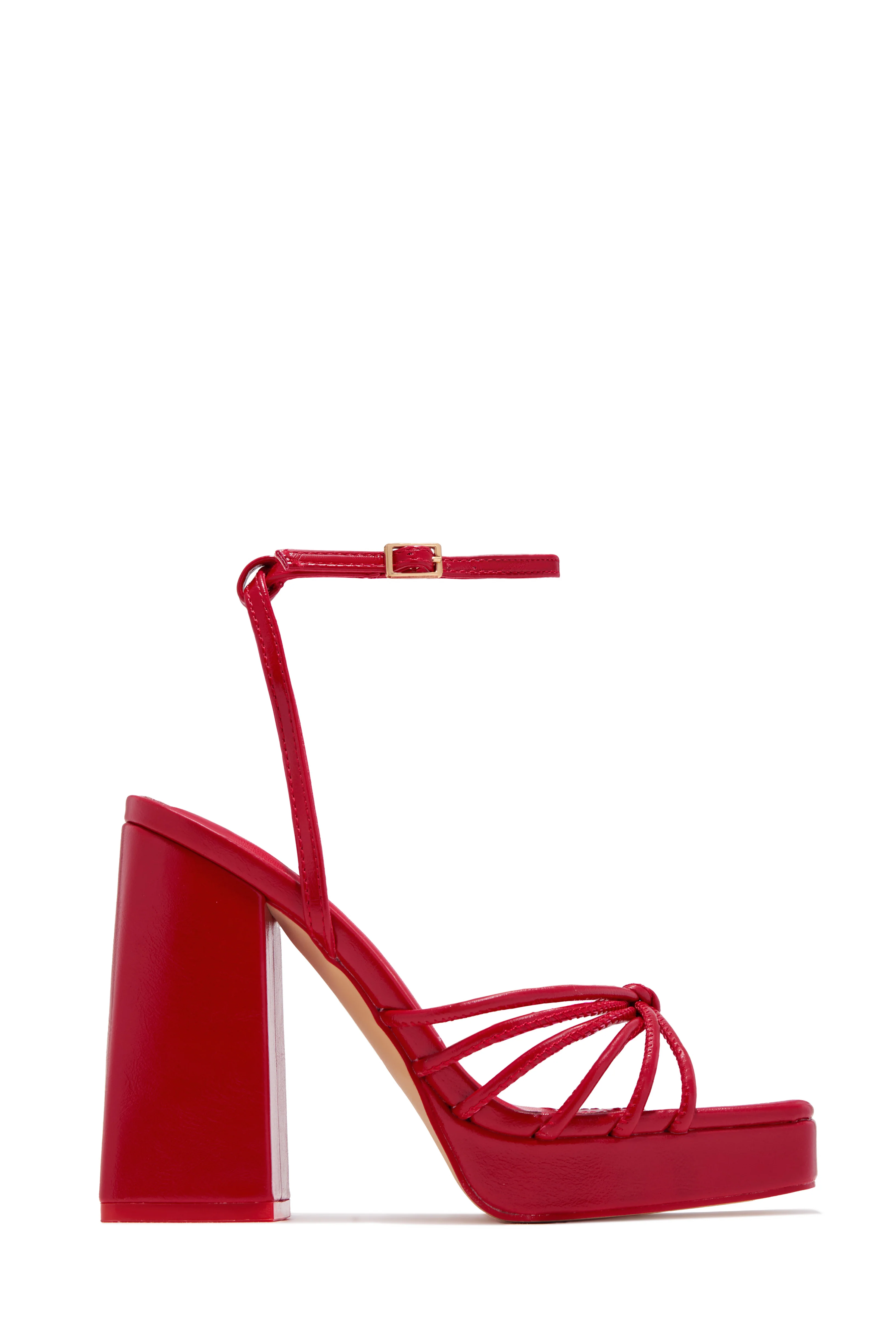 Lelia Platform Block Heels - Red - Image 7