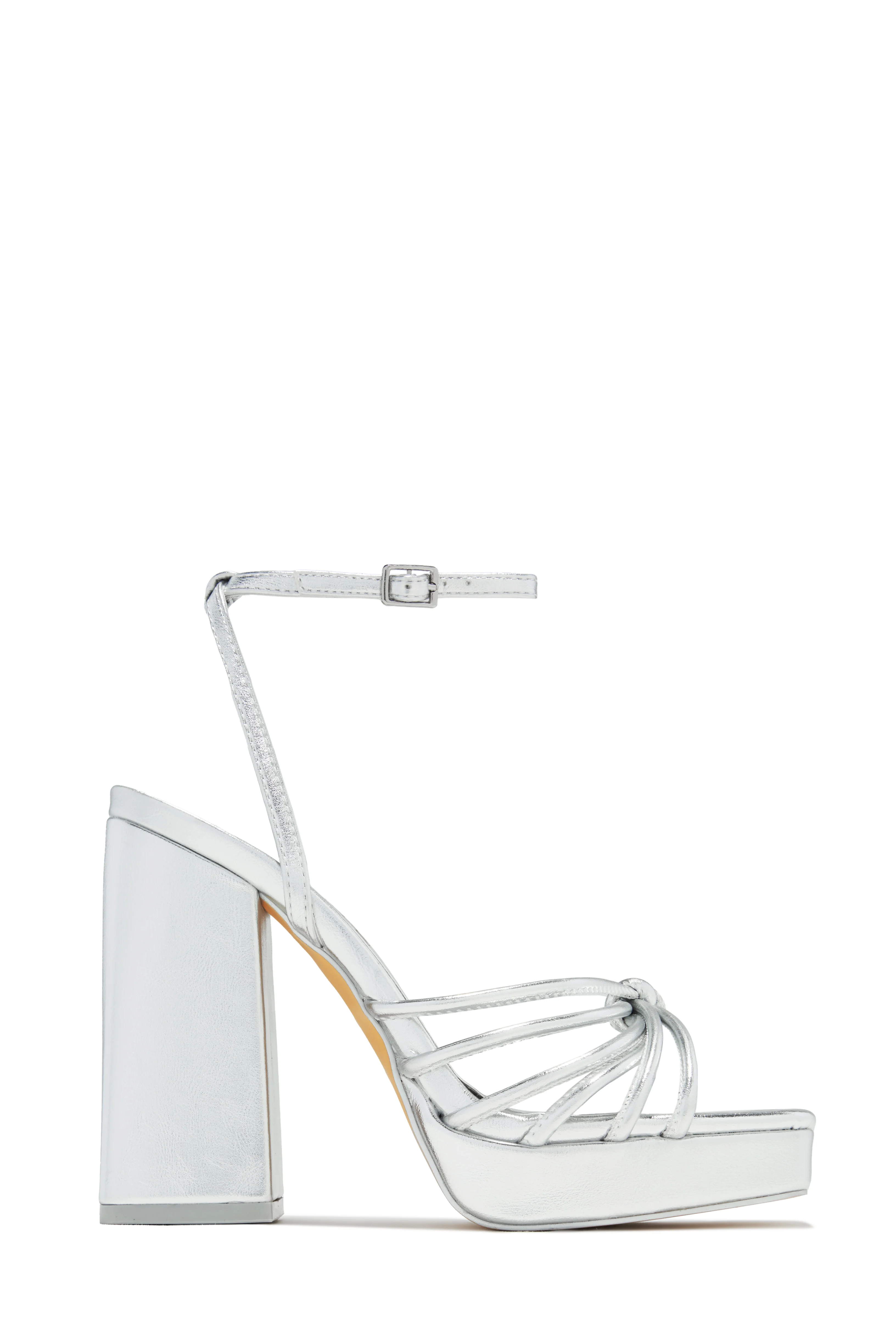 Lelia Platform Block Heels - Silver - Image 3