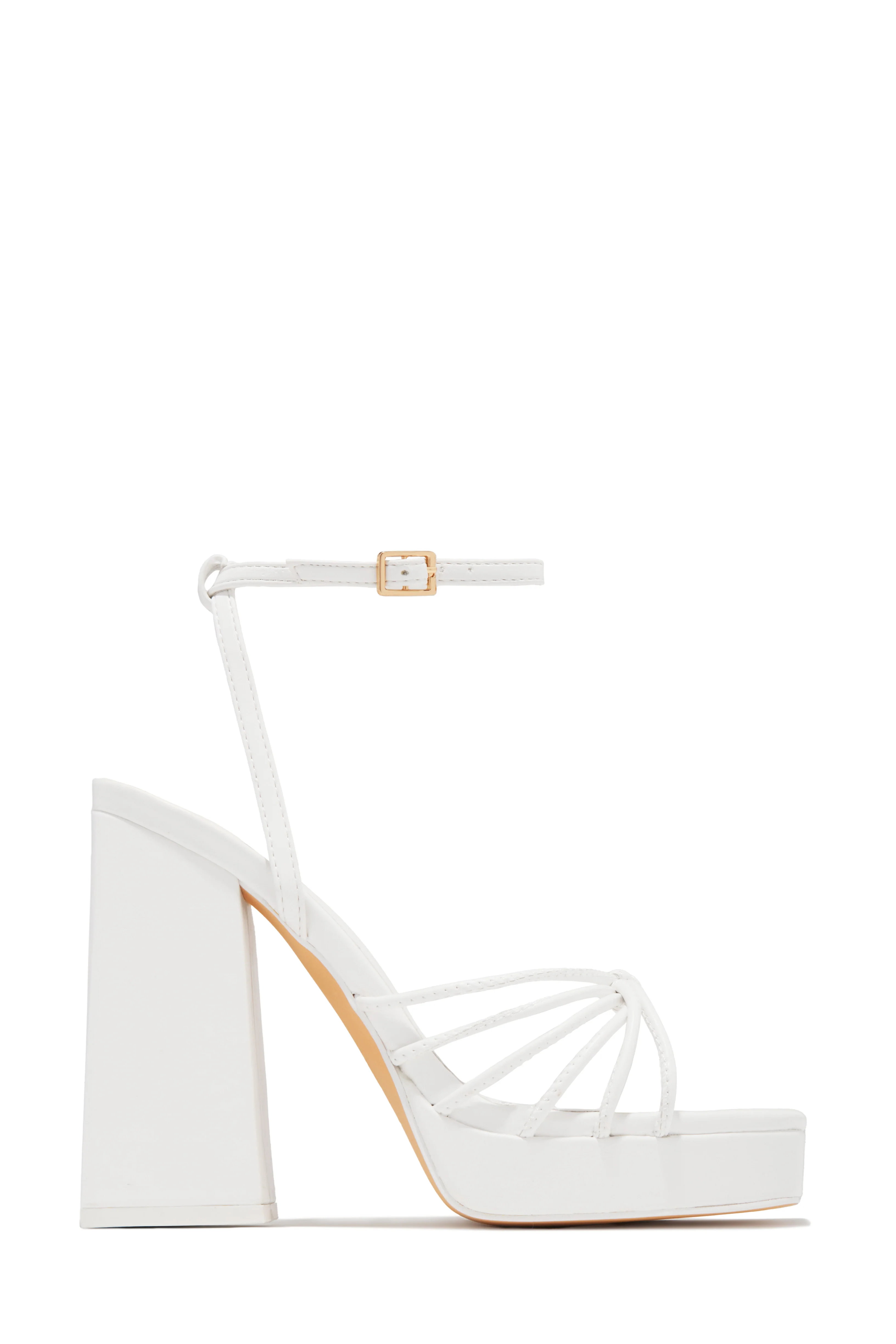 Lelia Platform Block Heels - White - Image 7