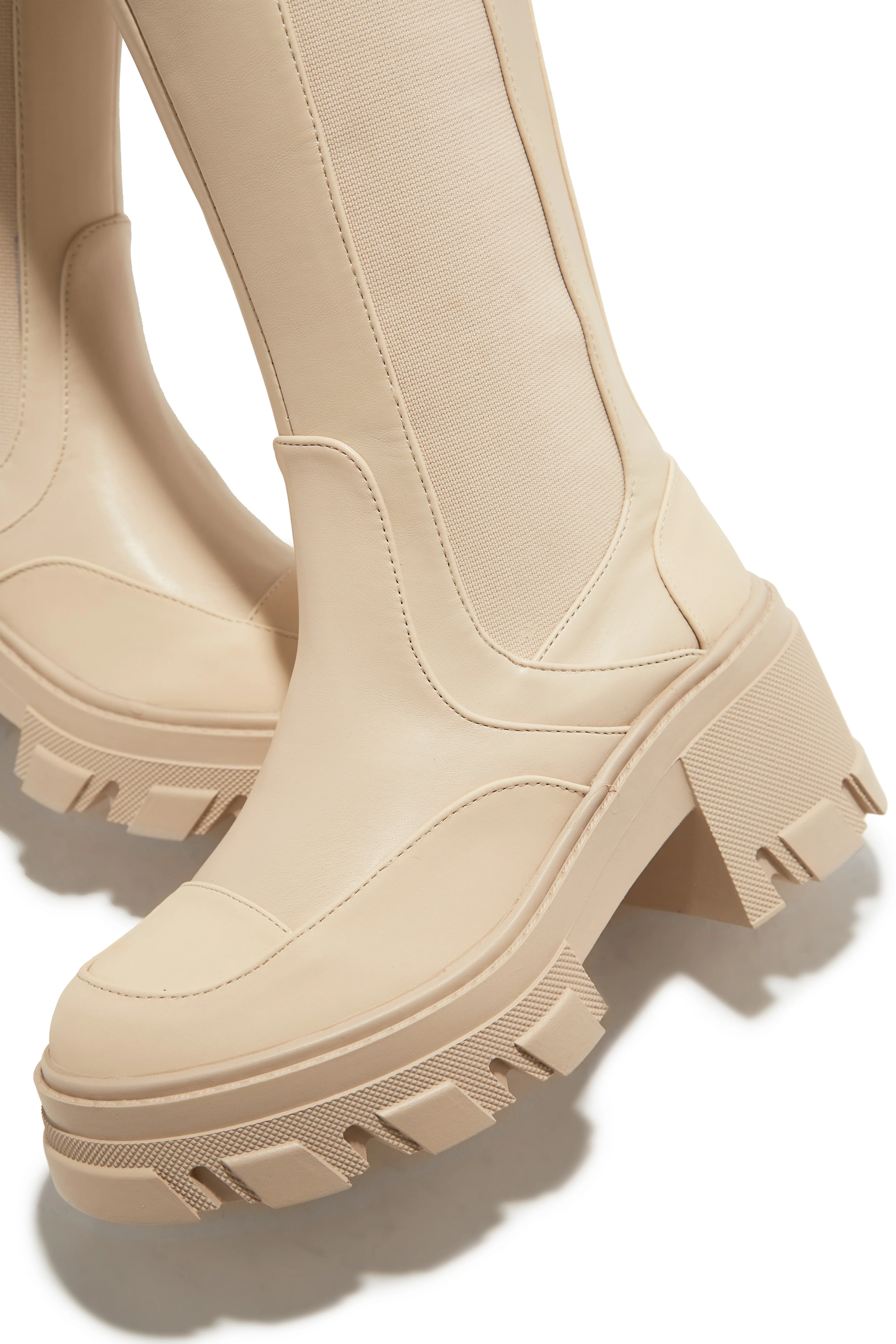 Leonie Combat Boots - Cream - Image 4
