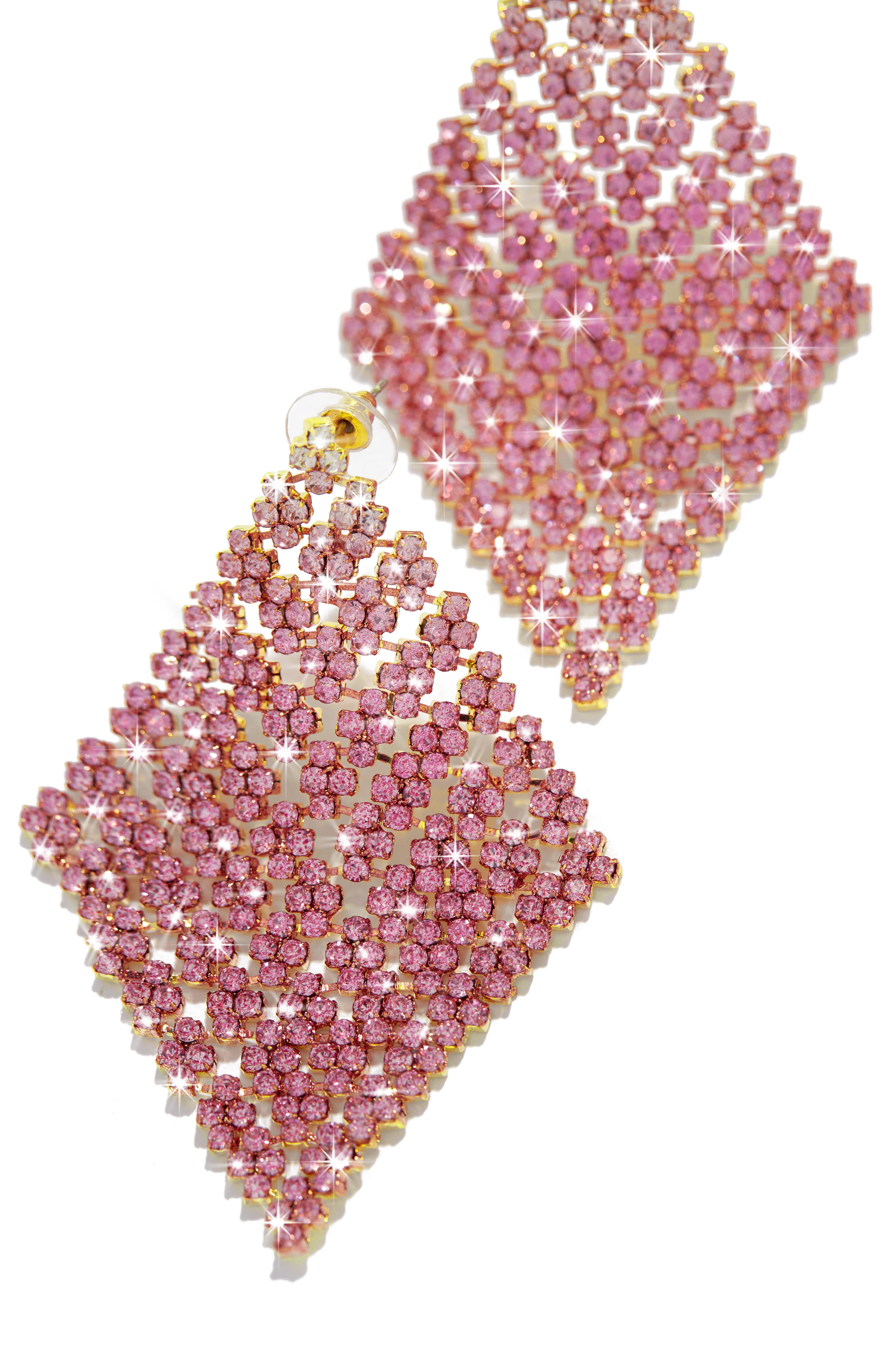 Let's Party Ombre Embellished Earring - Pink - Image 3