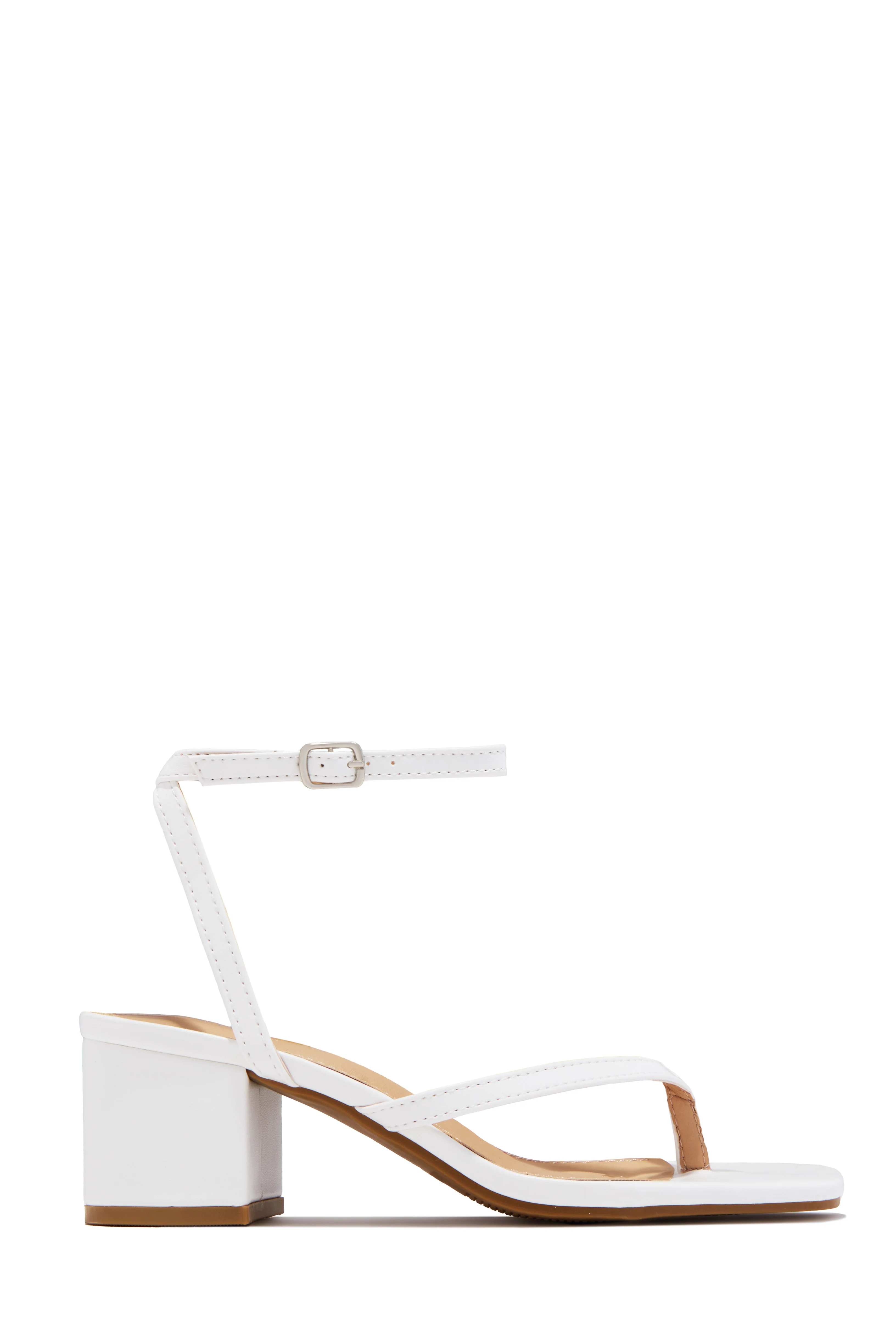 Letty Chunky Mid Heels - White - Image 2