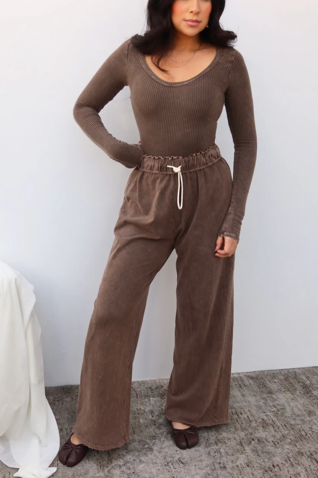 Levie Long Sleeve Bodysuit - Dark Nude - Image 4