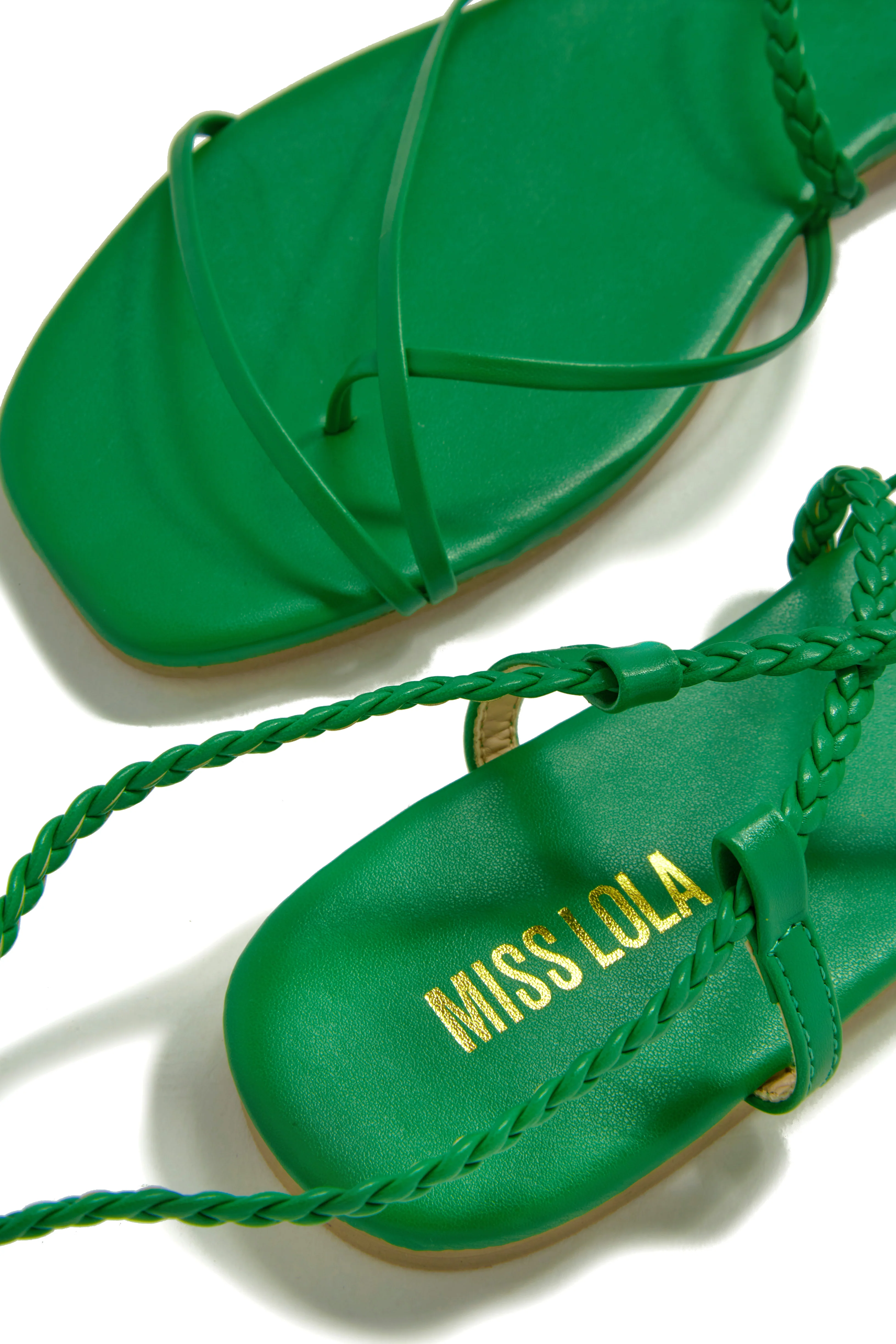 Live In Paradise Lace Up Sandals - Green - Image 4