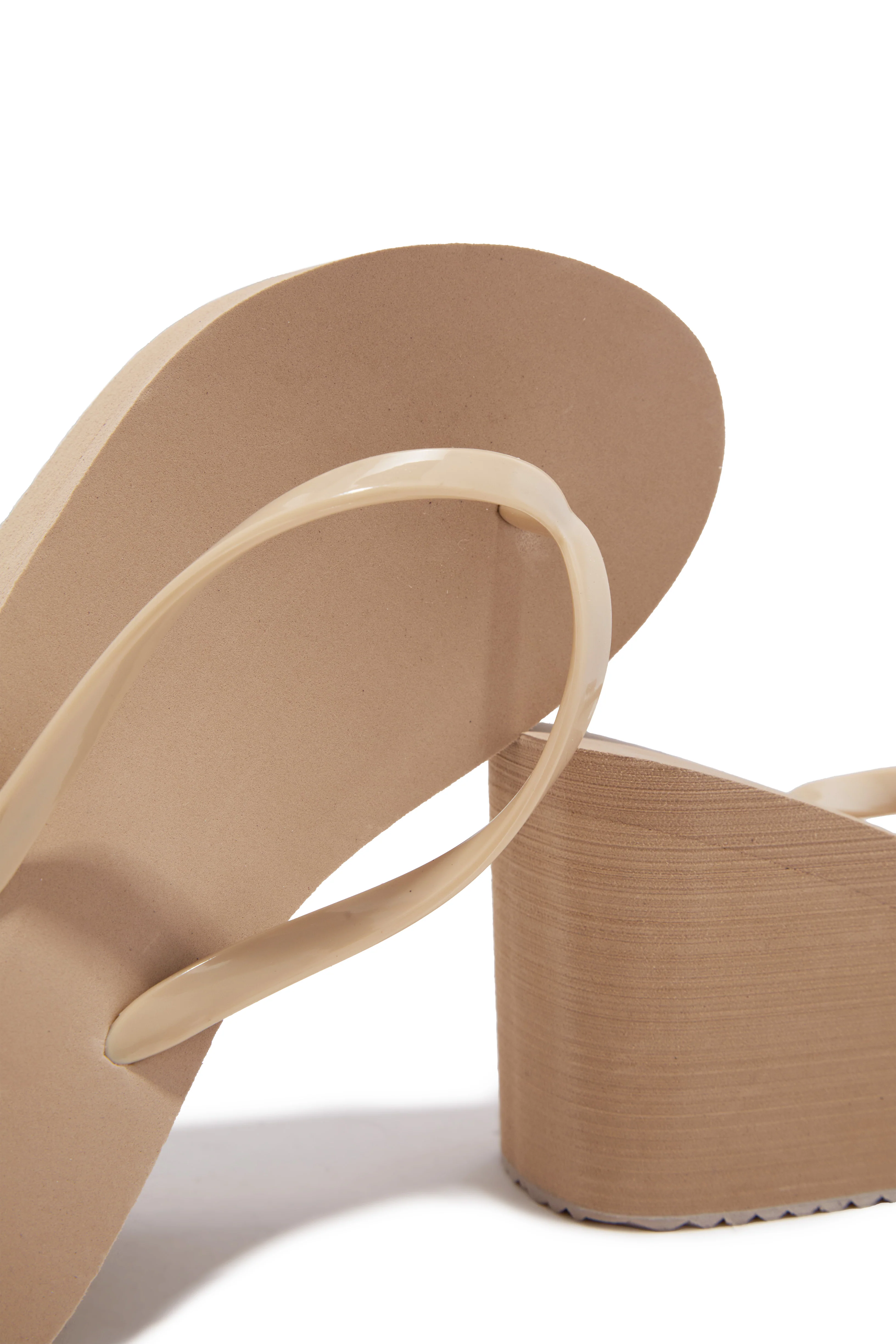 Lizzie Platform Thong Sandals - Nude - Image 4