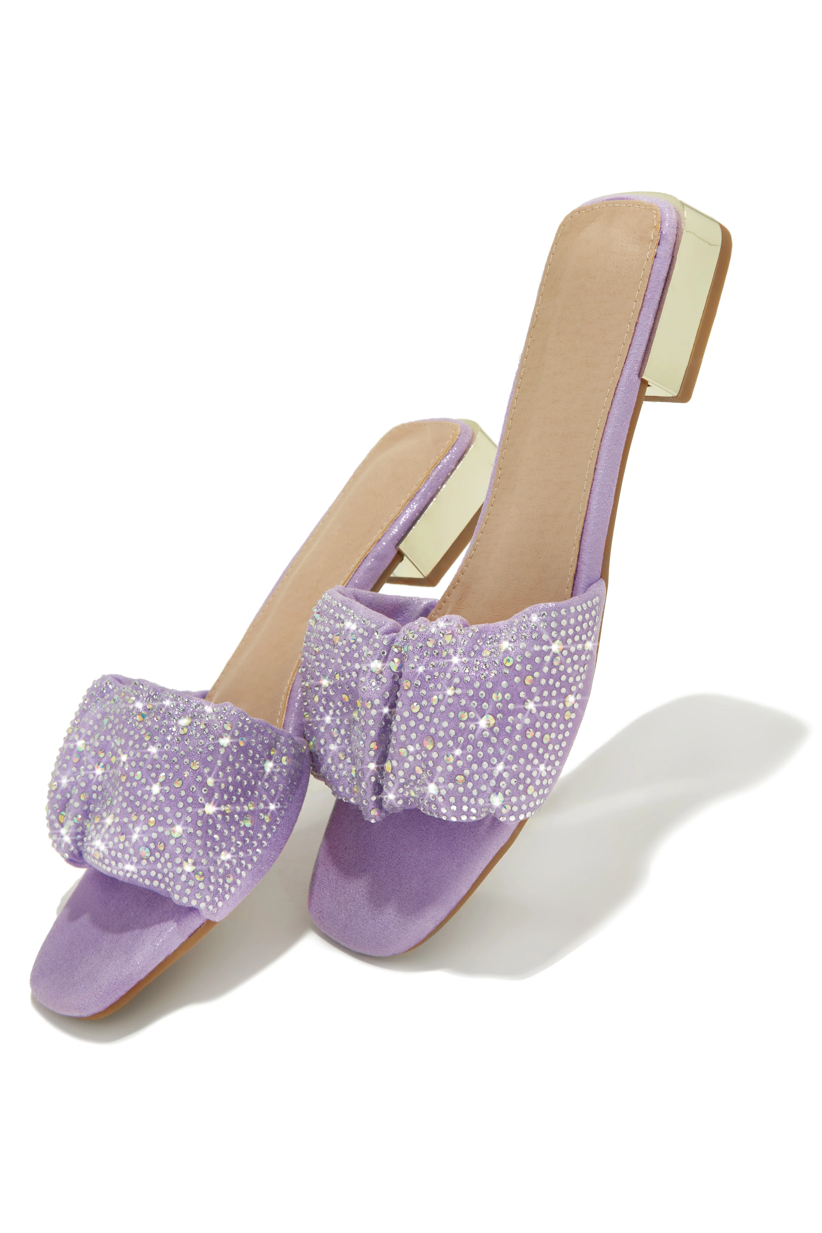 Long Weekend Ready Embellished Slip On Sandals - Lilac - Image 4