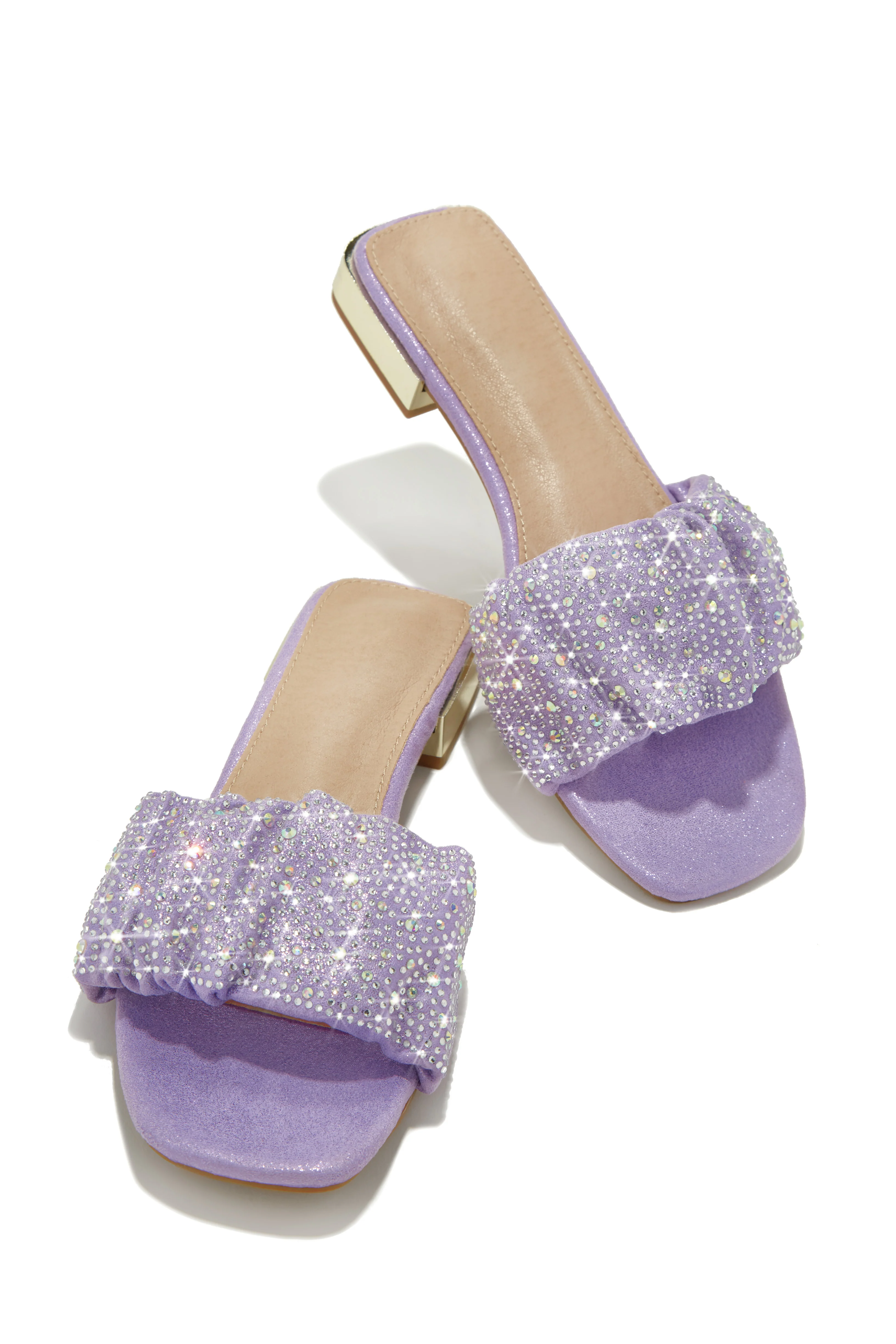 Long Weekend Ready Embellished Slip On Sandals - Lilac - Image 8