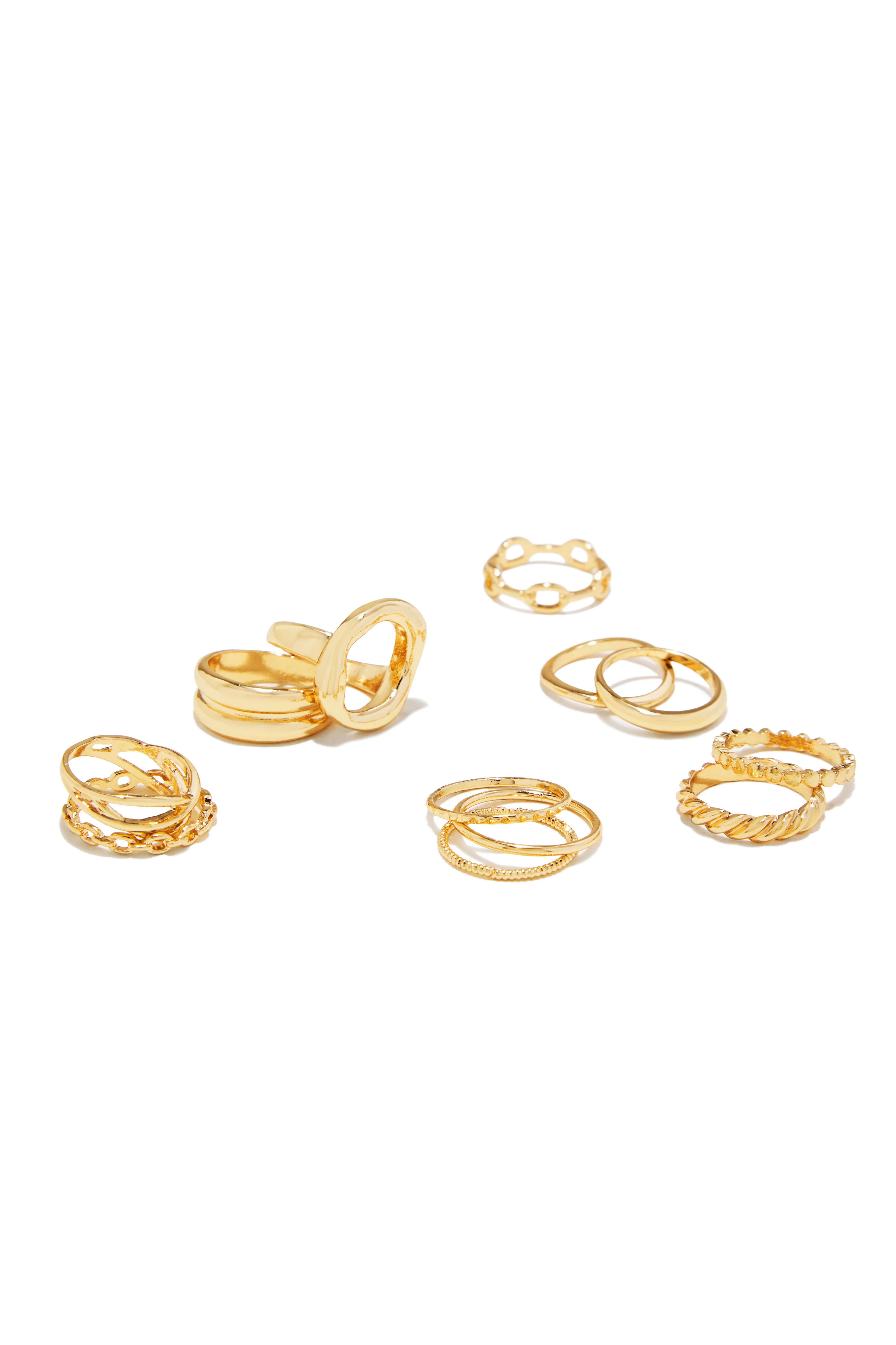 Loretta 12 Piece Ring Set - Gold - Image 2