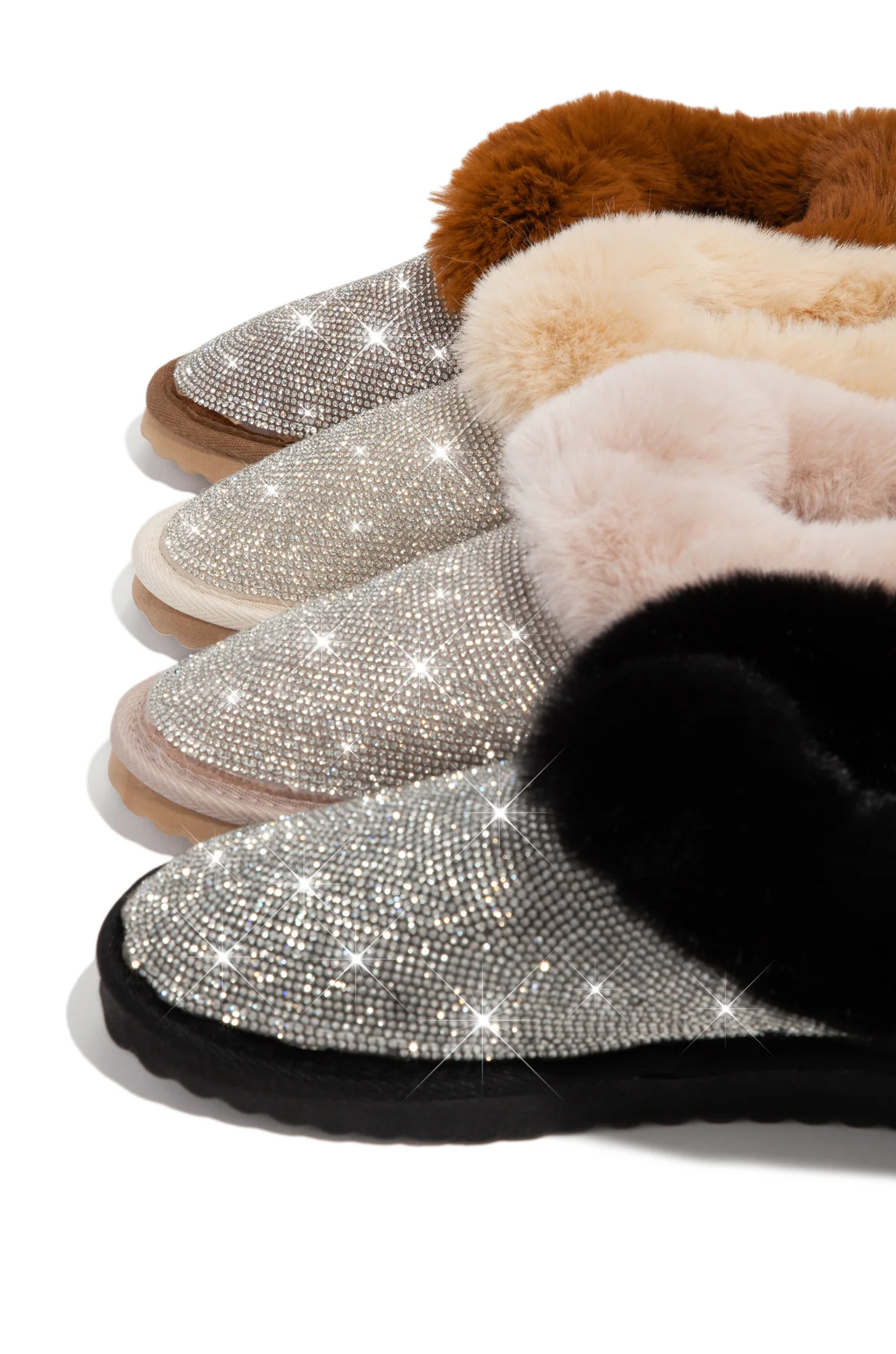 Luxe Status Embellished Faux Fur Boots - Black - Image 6