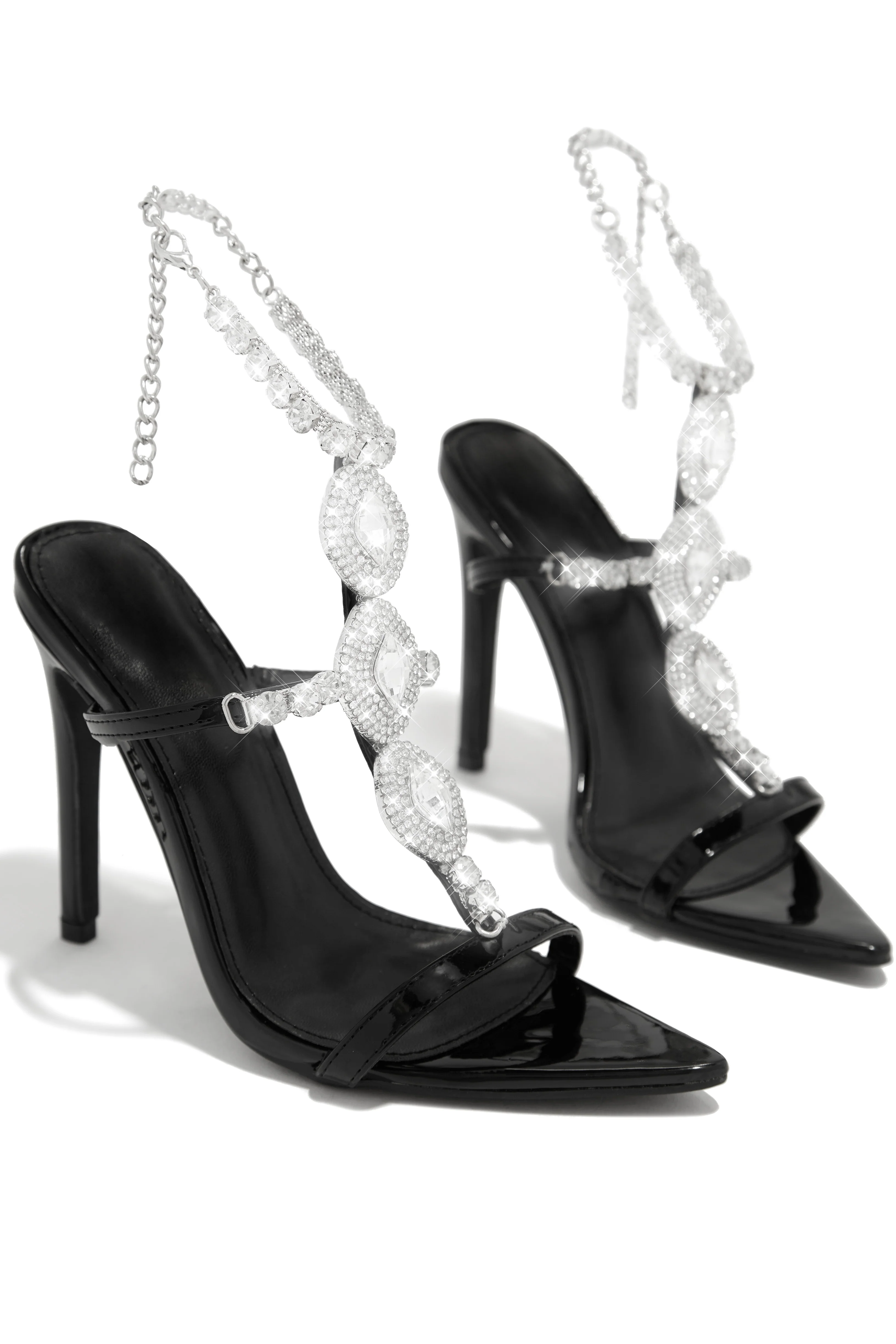 Main Character Embellished Single Sole High Heels - Black - Image 2