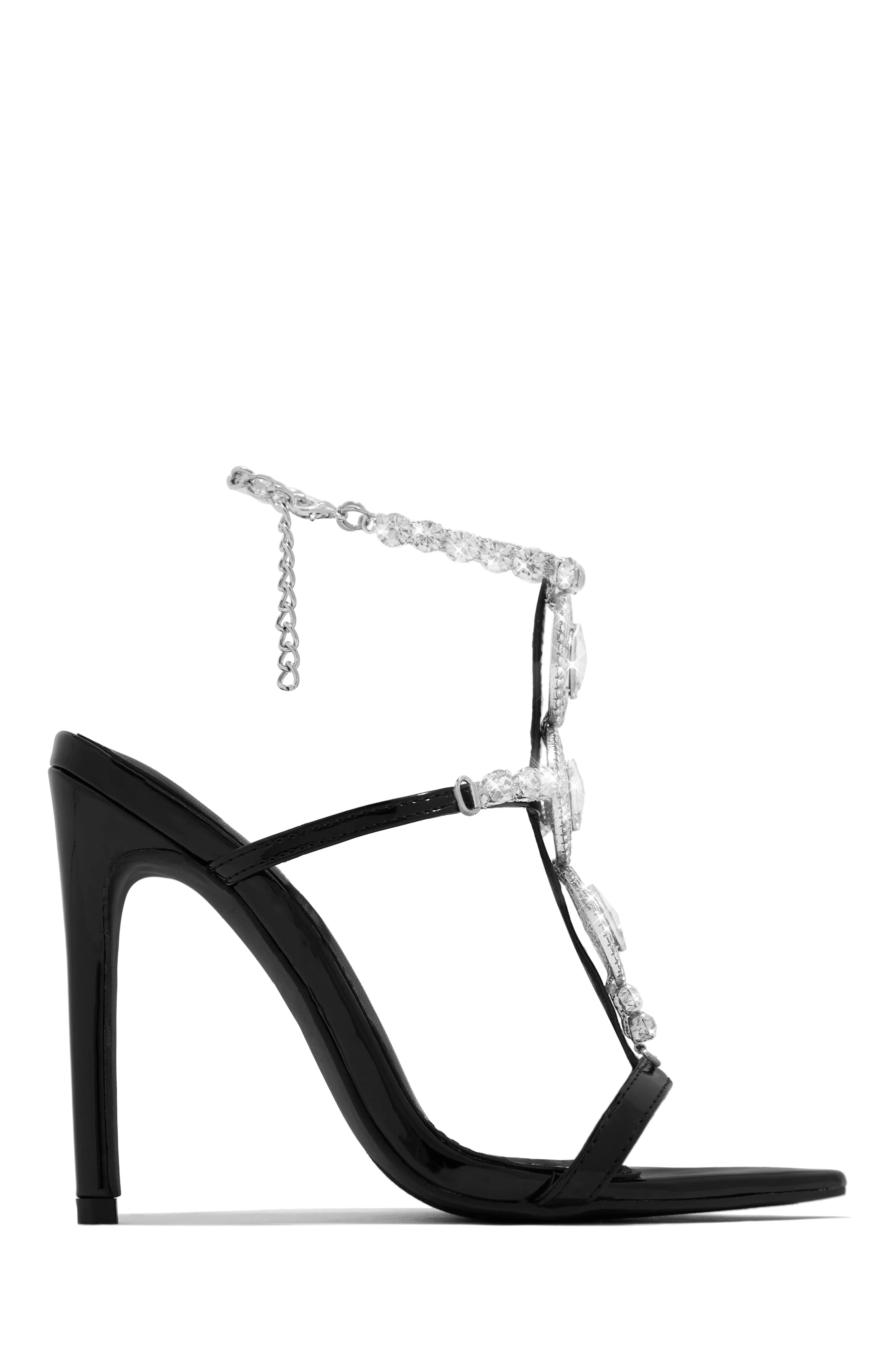 Main Character Embellished Single Sole High Heels - Black - Image 4