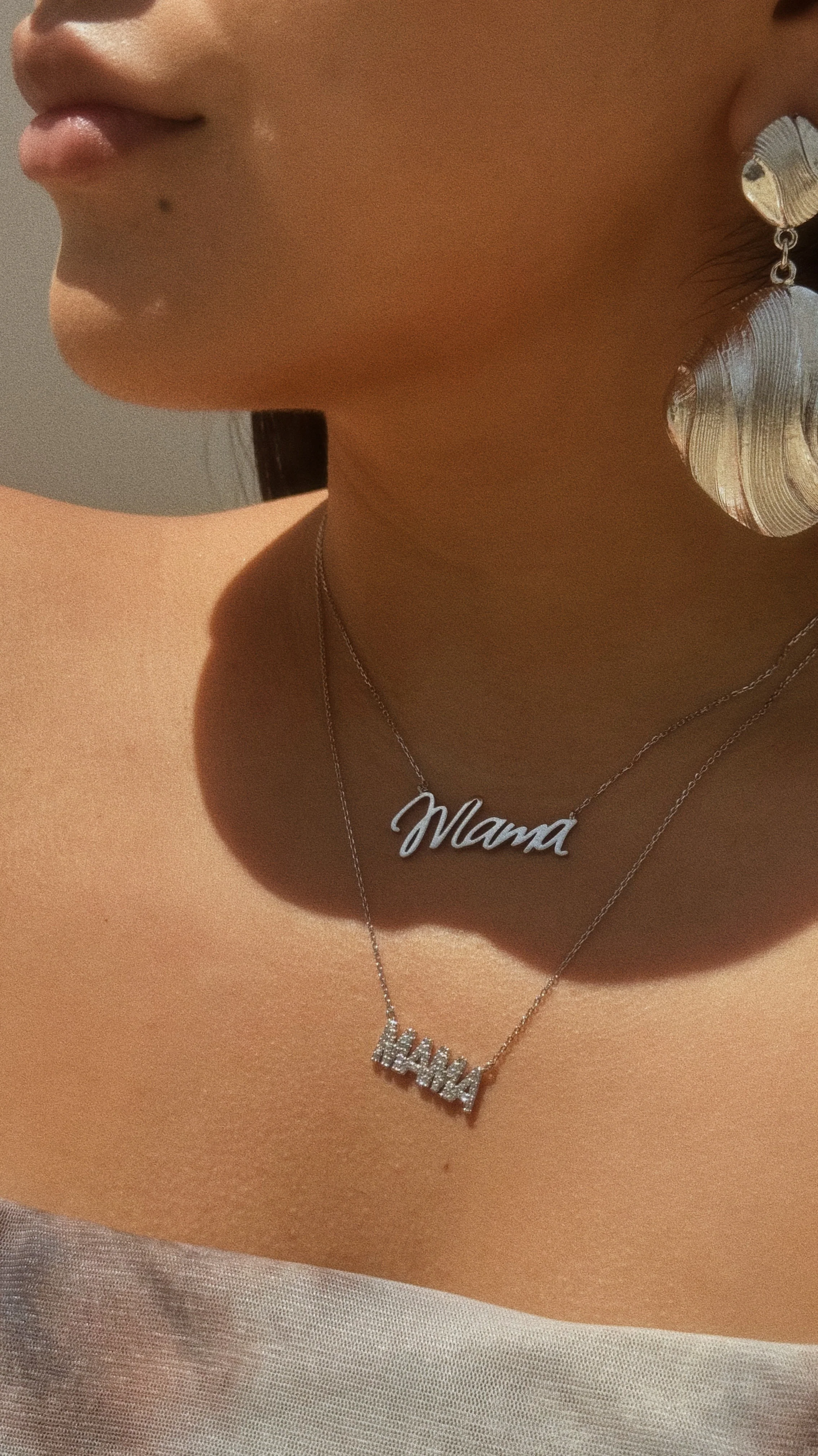 Mama Scripted Sterling Silver Necklace - Silver - Image 5