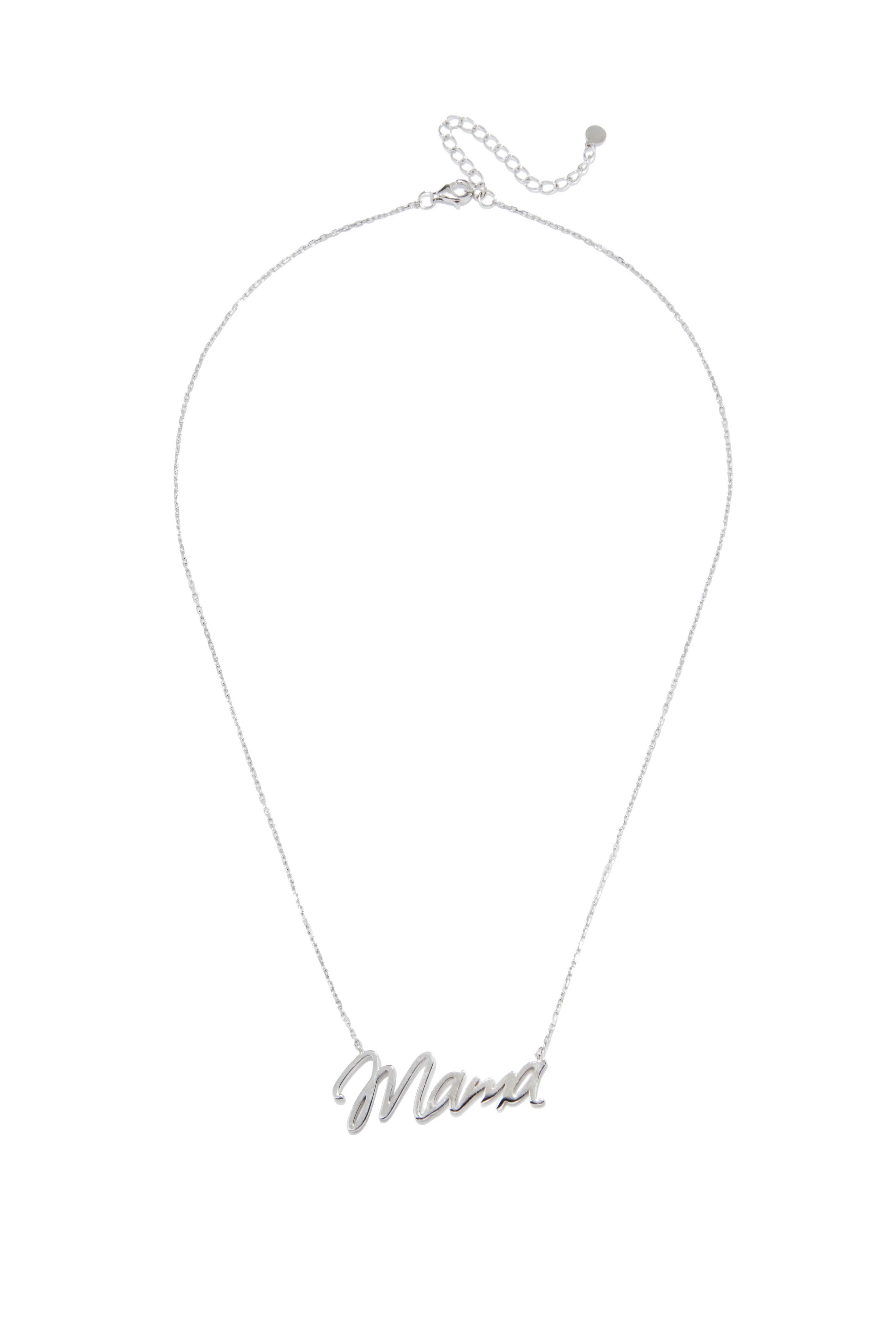 Mama Scripted Sterling Silver Necklace - Silver - Image 6