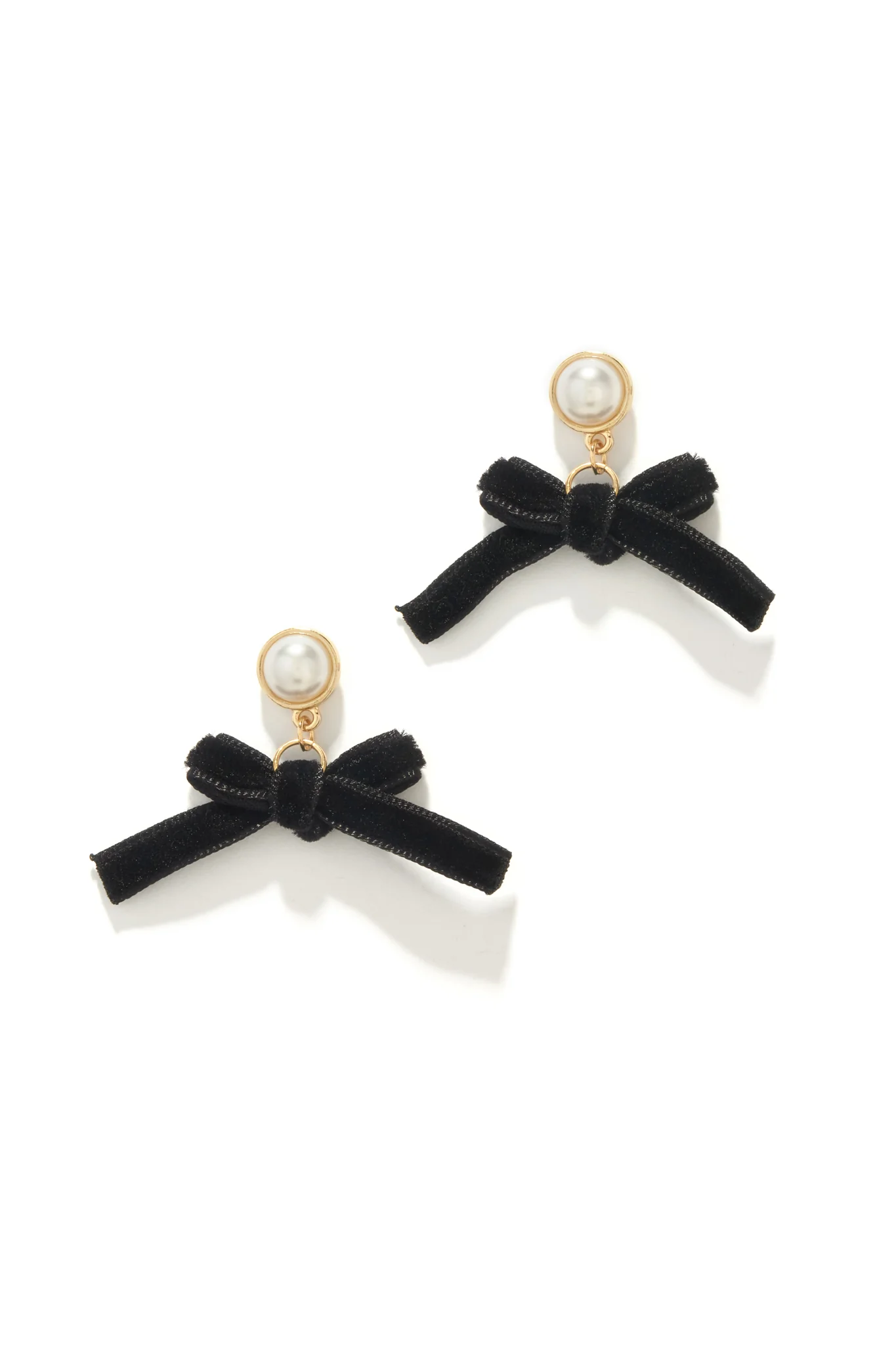 Marcia Dangle Bow Tie Earring - Gold Black - Image 4