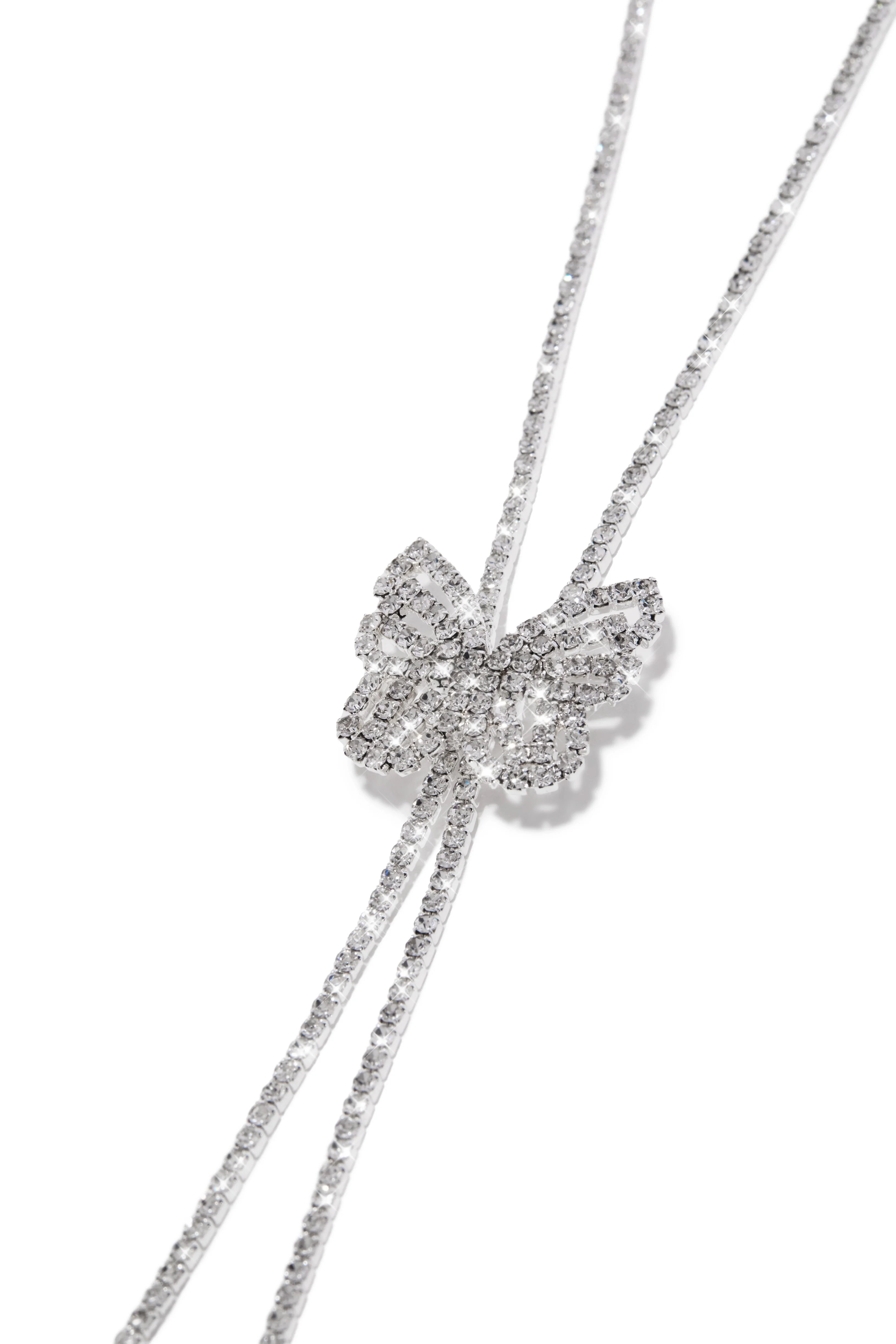Mariposa Embellished Slide Necklace - Silver - Image 3