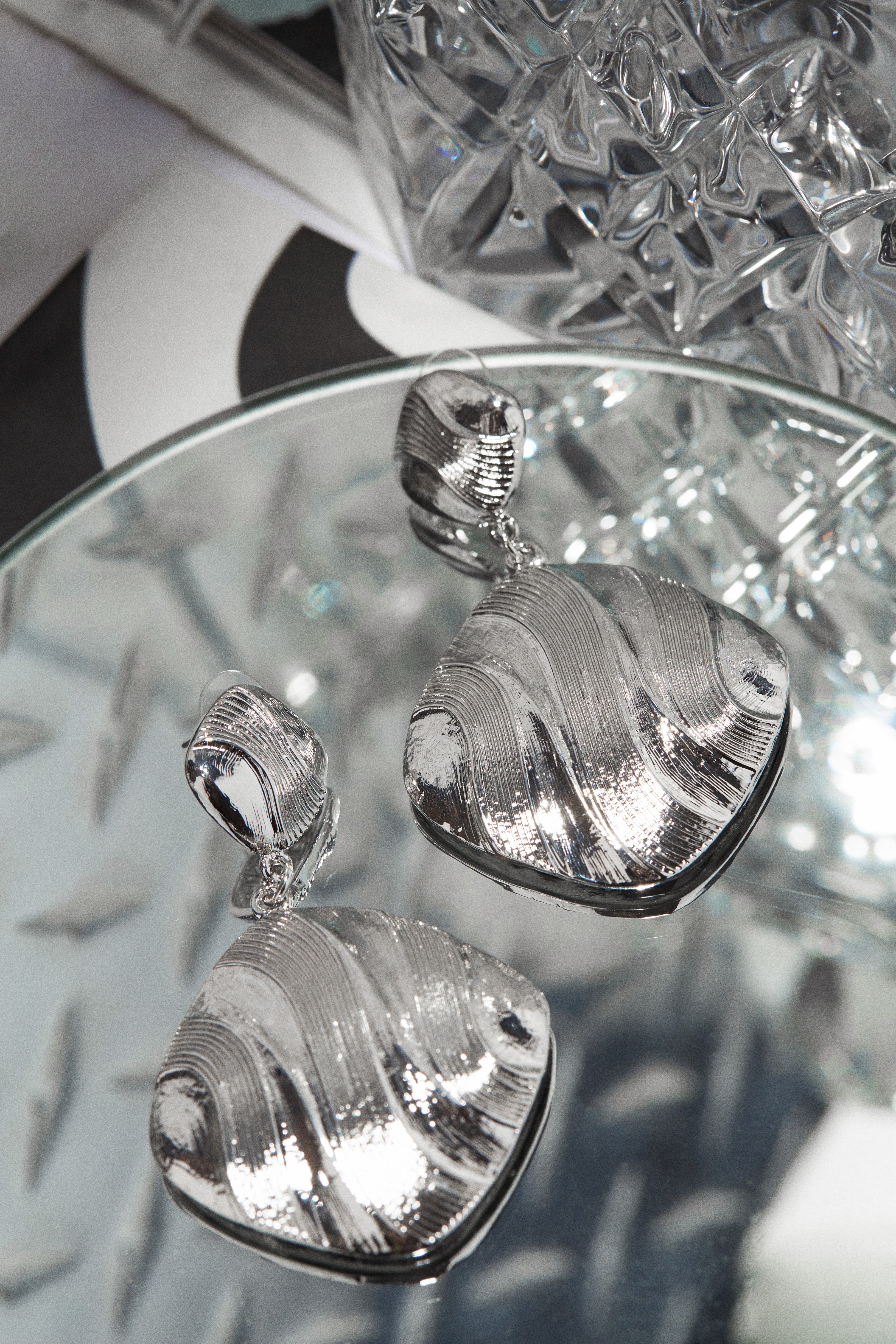 Marisela Statement Dangle Earring - Silver - Image 3