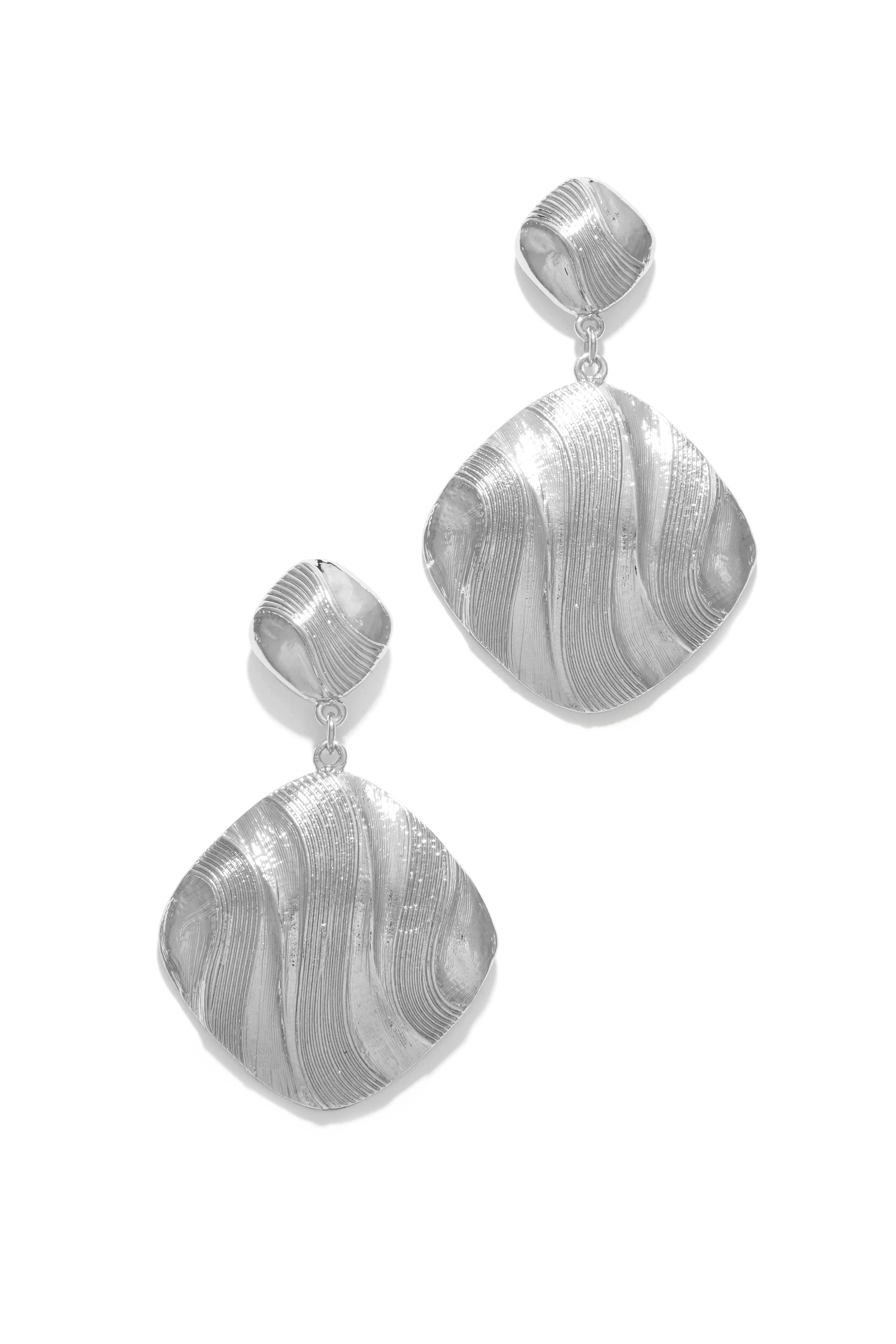 Marisela Statement Dangle Earring - Silver - Image 4