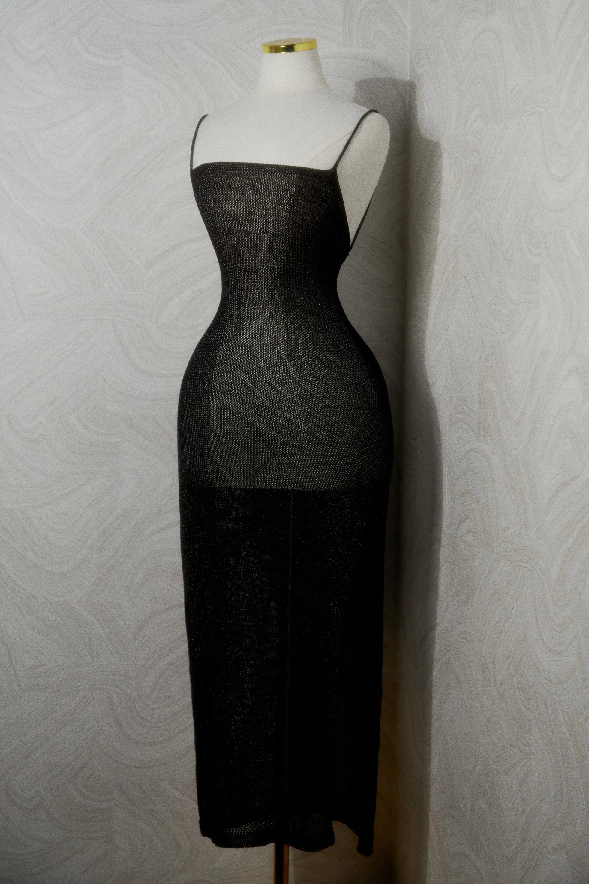 Marlina Lurex Knit Midi Dress - Black - Image 10