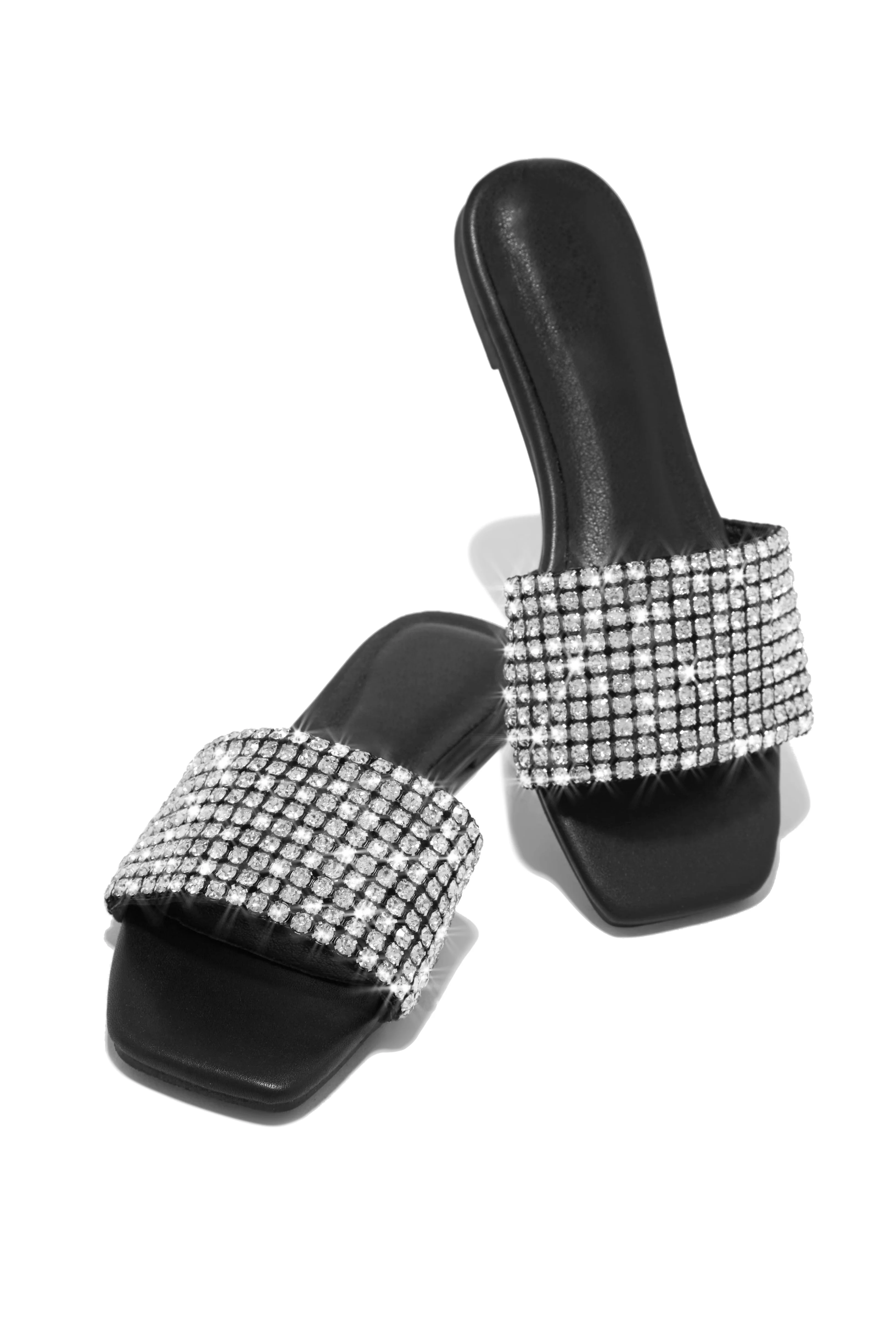 Marline Embellished Slide Sandals - Black - Image 5