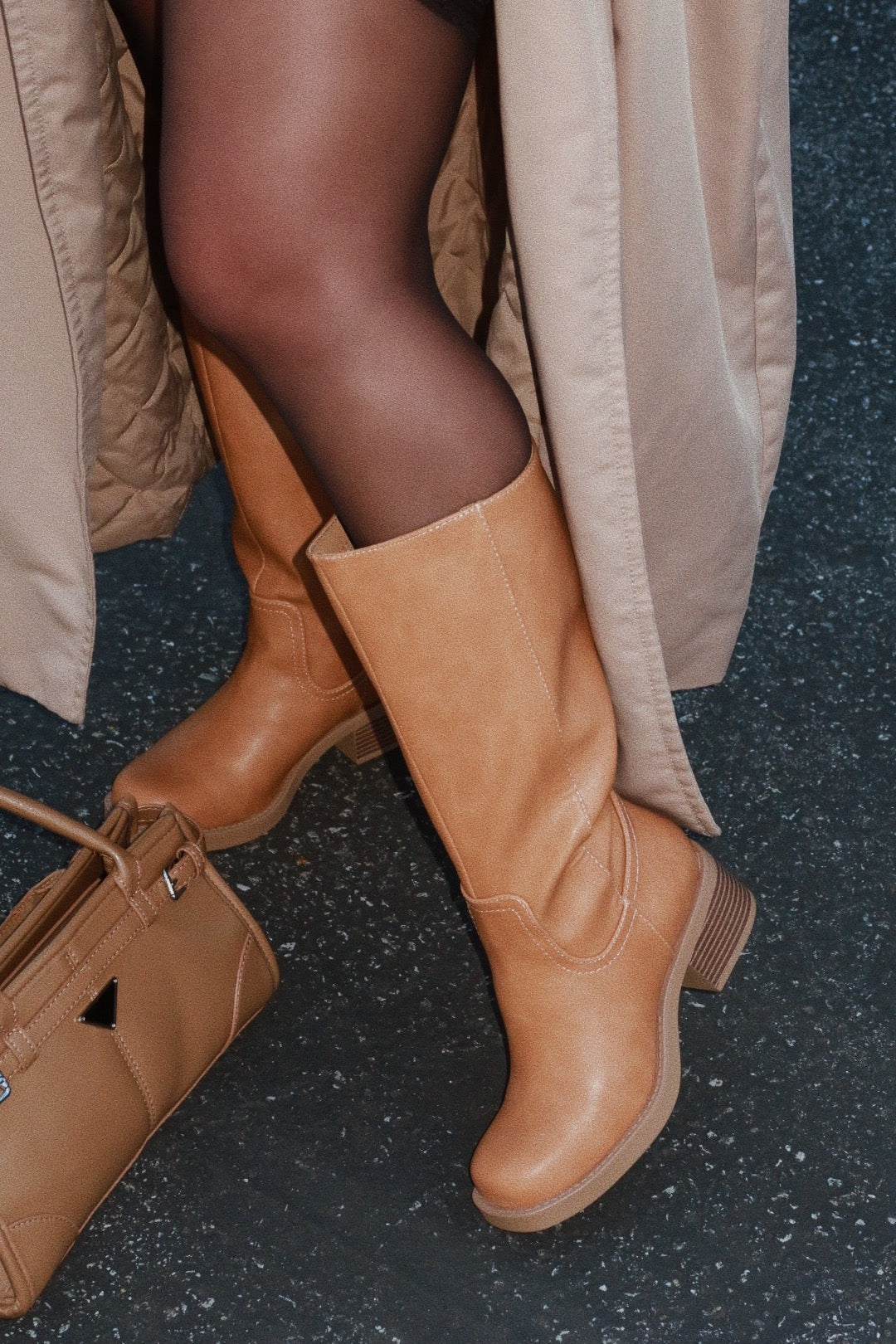 Midnight Icon Below The Knee Moto Boots - Camel - Image 3